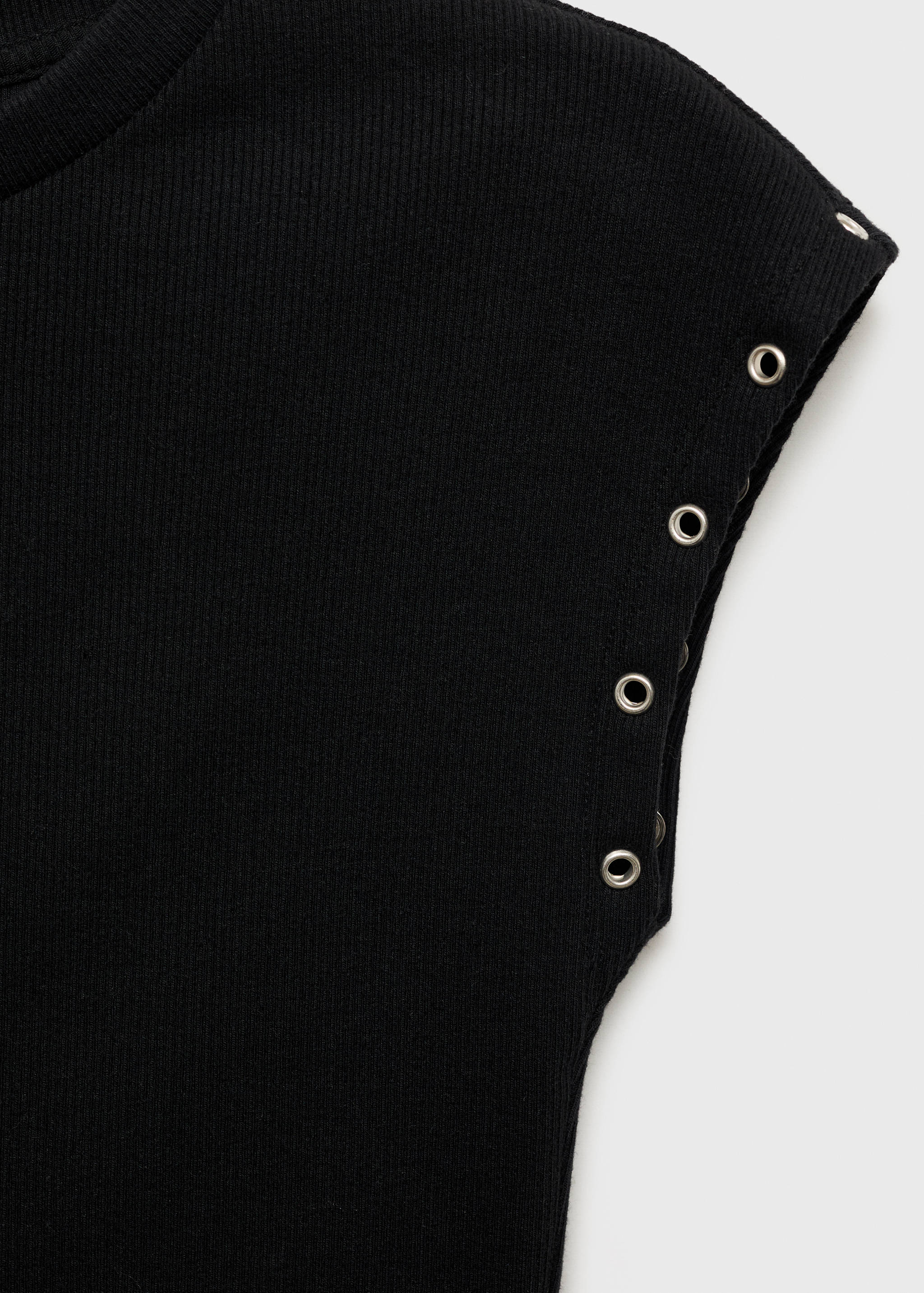 Geribd T-shirt met die-cut biesje - Detail van het artikel 0