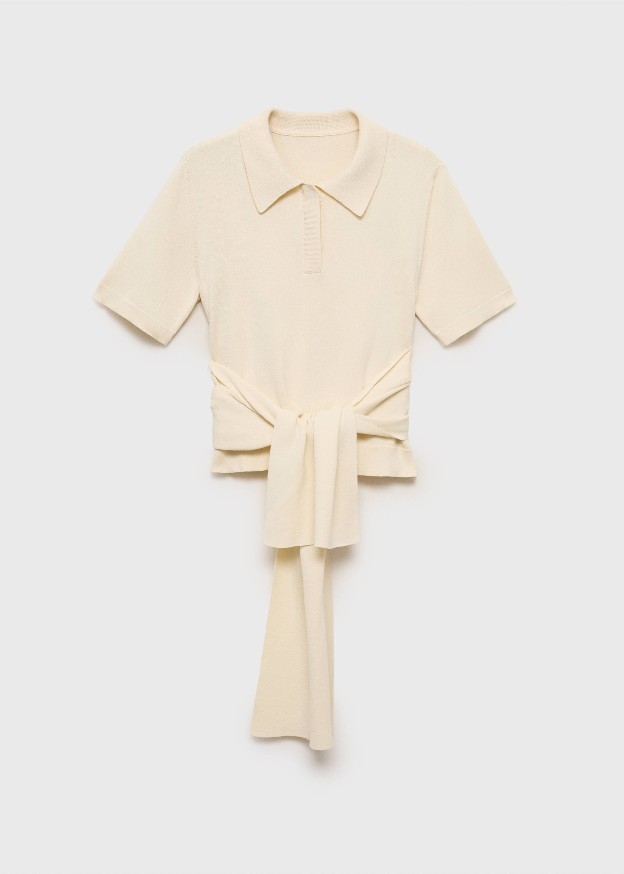 Sweter z krótkim rękawem i ozdobnym węzłem - Artykuł bez modela/modelki, Kremowy / écru. Ref: 87015768-00.