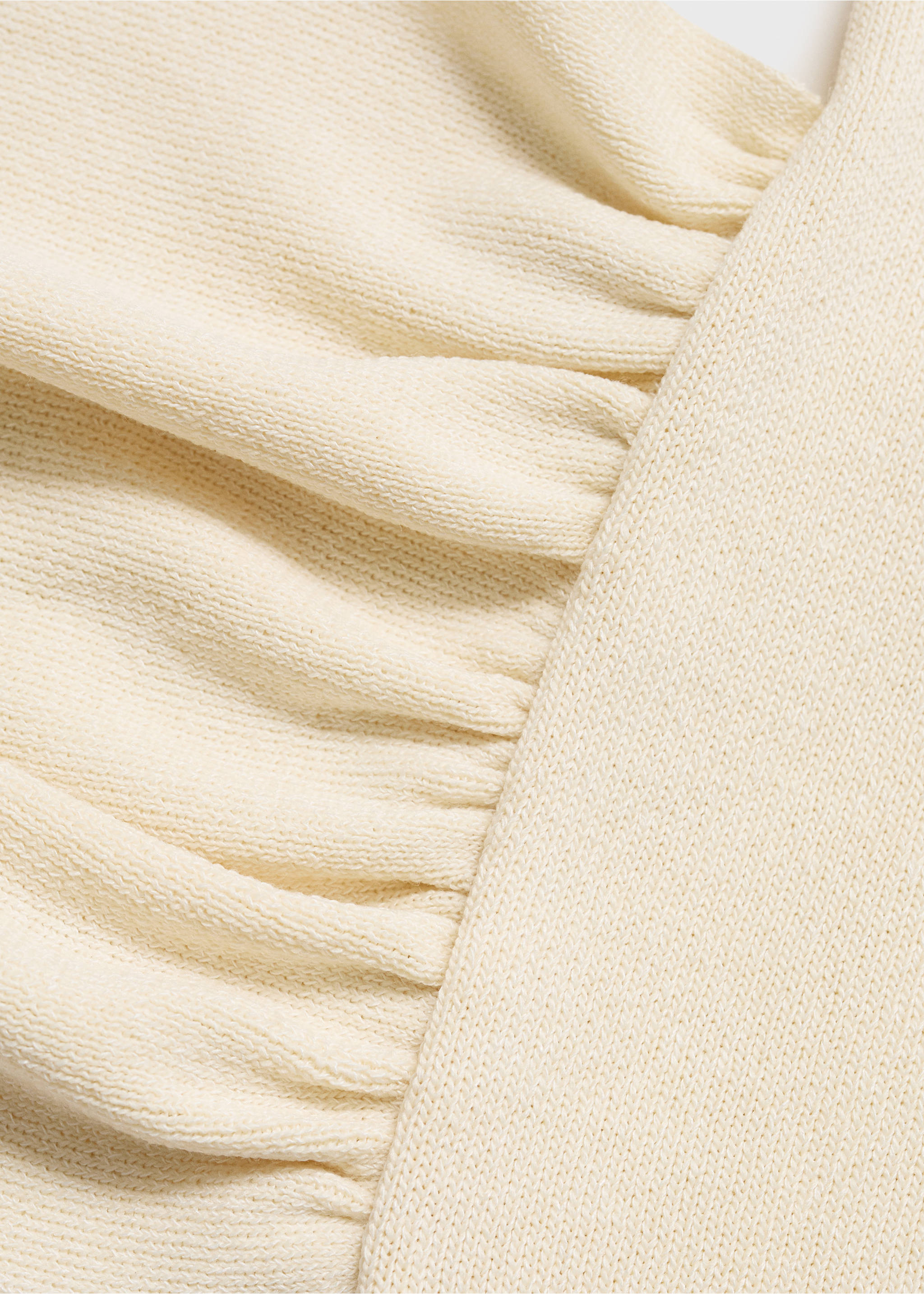 Sweter z krótkim rękawem i ozdobnym węzłem - Szczegóły artykułu 0, Kremowy / écru. Ref: 87015768-00.