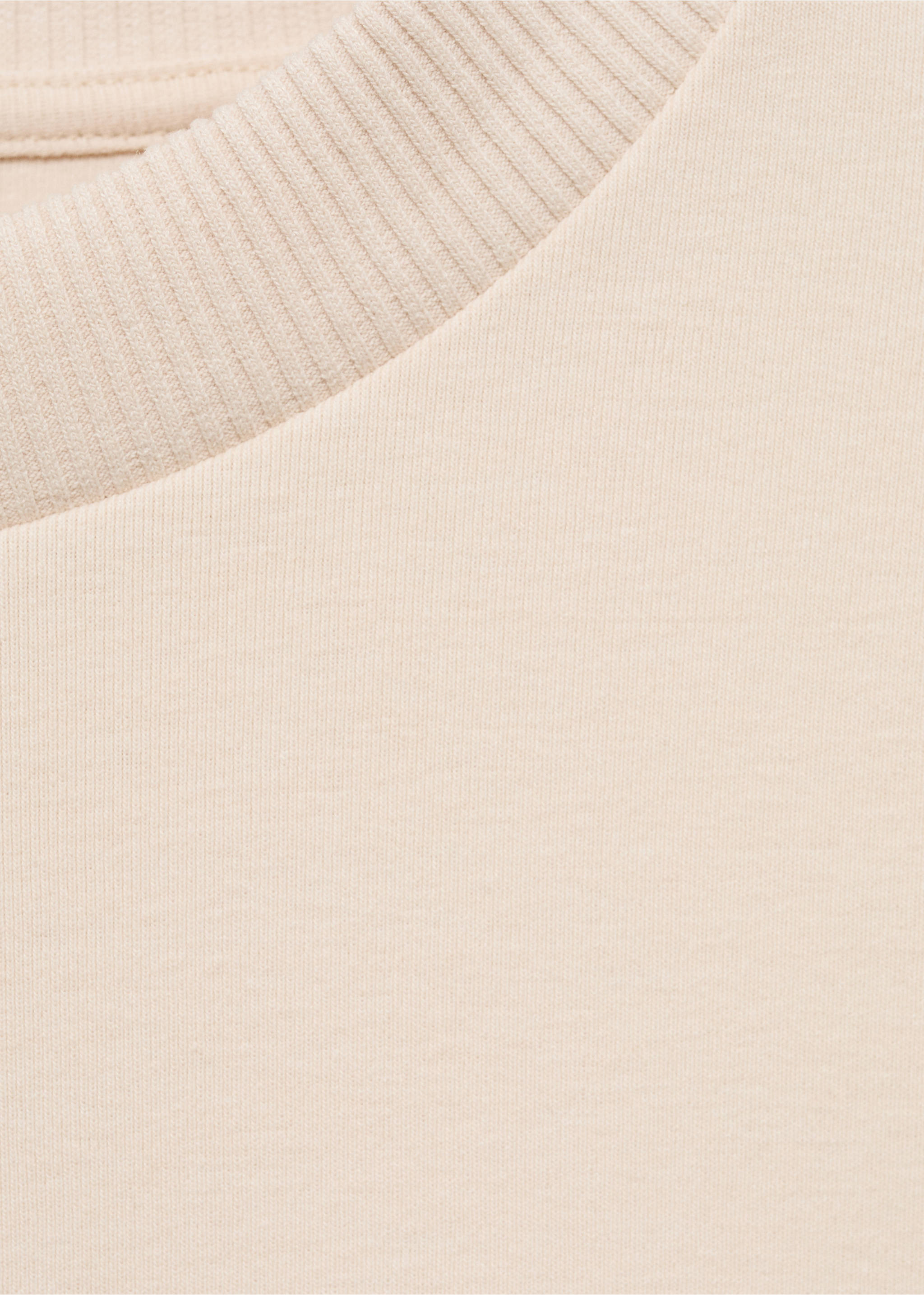 Short-sleeved cotton-blend t-shirt - Details of the article 8, Beige. Ref: 87015769-00.