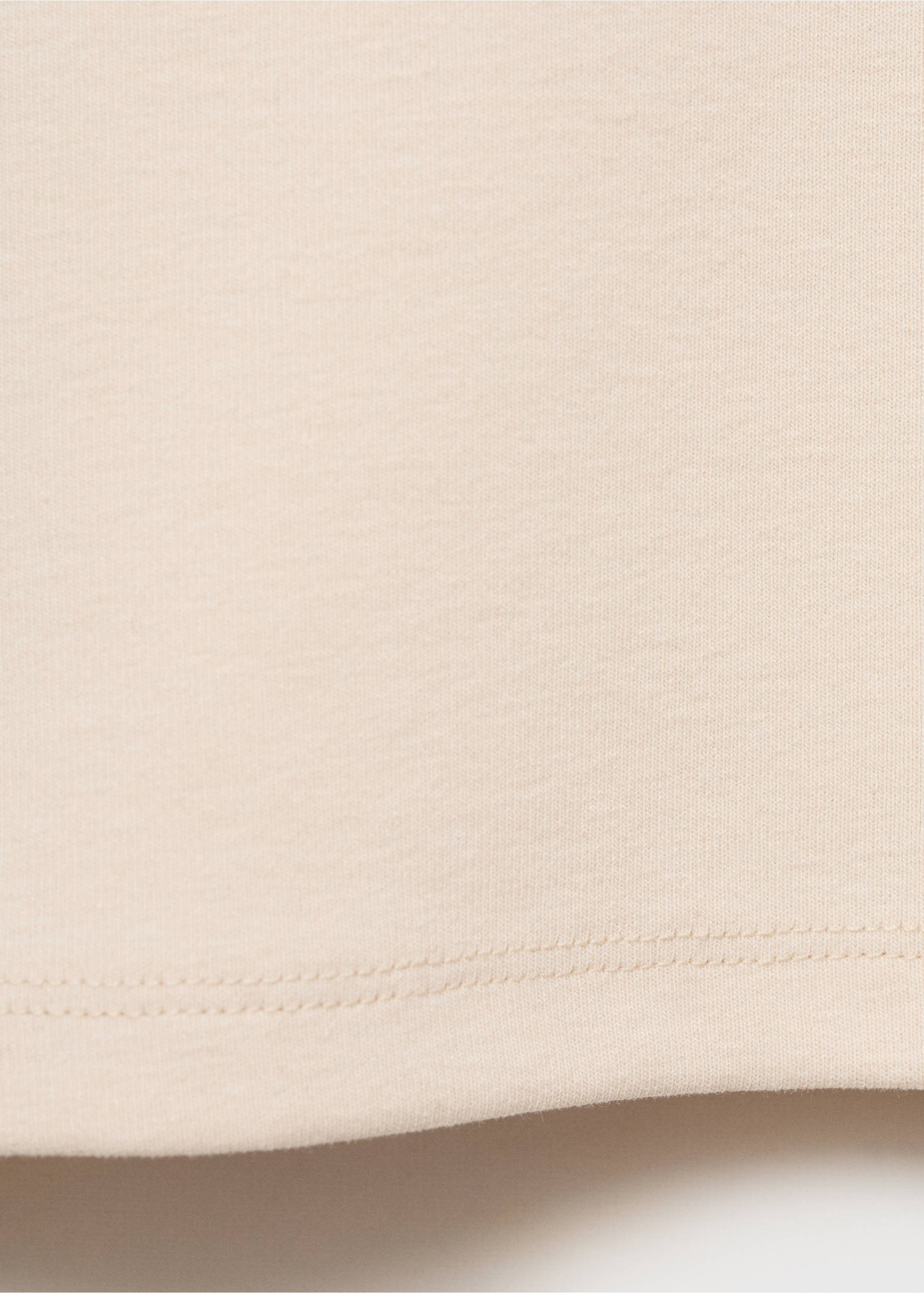 Short-sleeved cotton-blend t-shirt - Details of the article 0, Beige. Ref: 87015769-00.