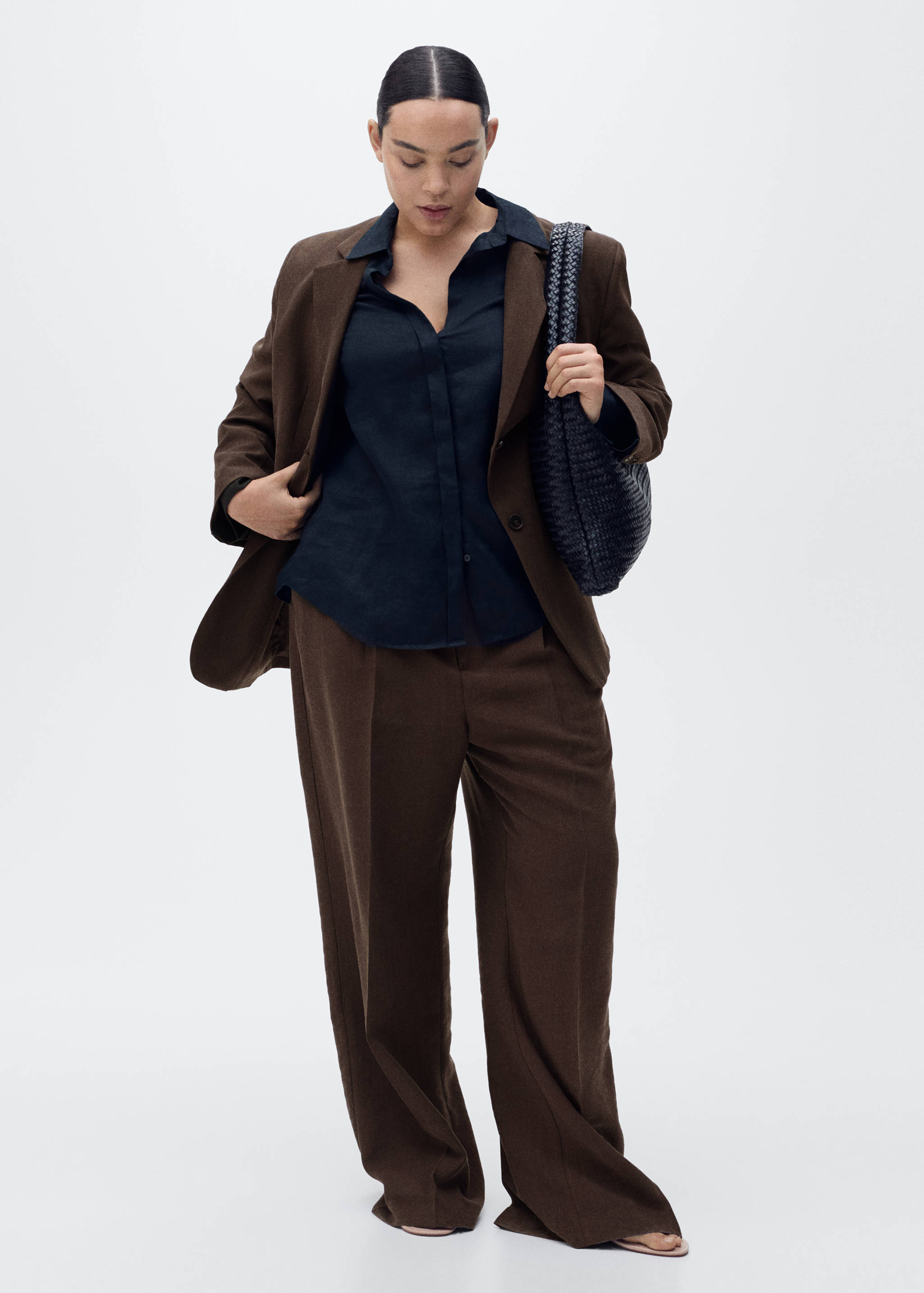 Straight lyocell suit trousers - Details of the article 3