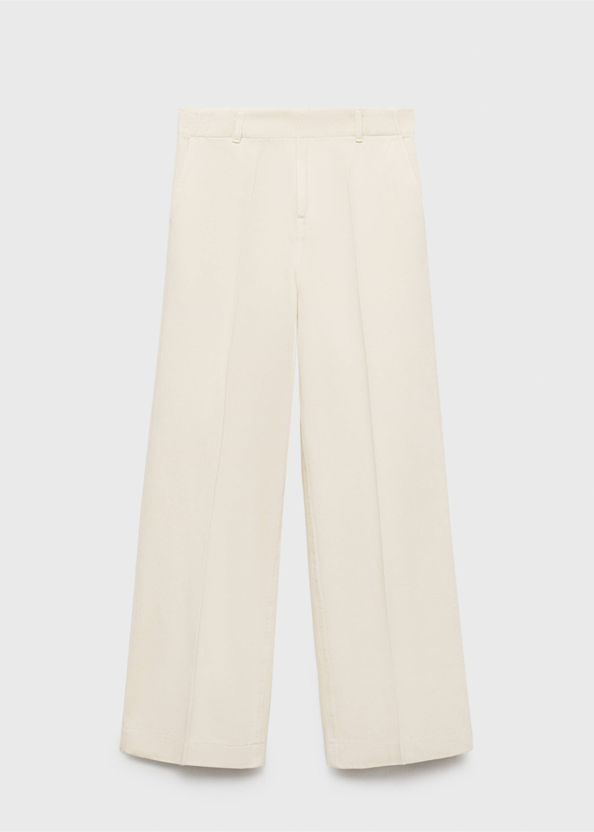 Cotton wide leg trousers - Article without model, Ecru. Ref: 87015772-00.