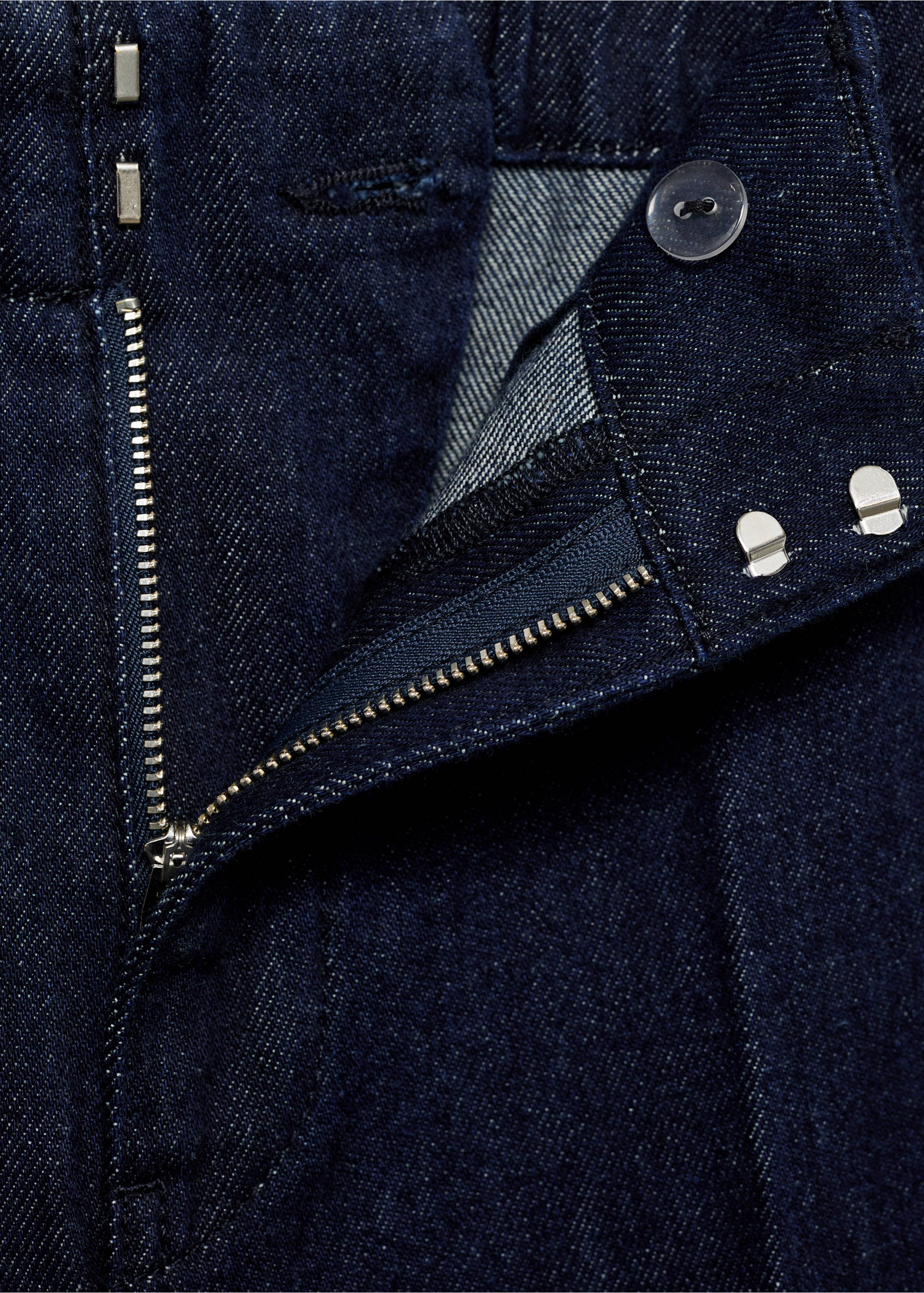 Calças de ganga wideleg - Pormenor do artigo 8, Azul. Ref: 87015773-00.