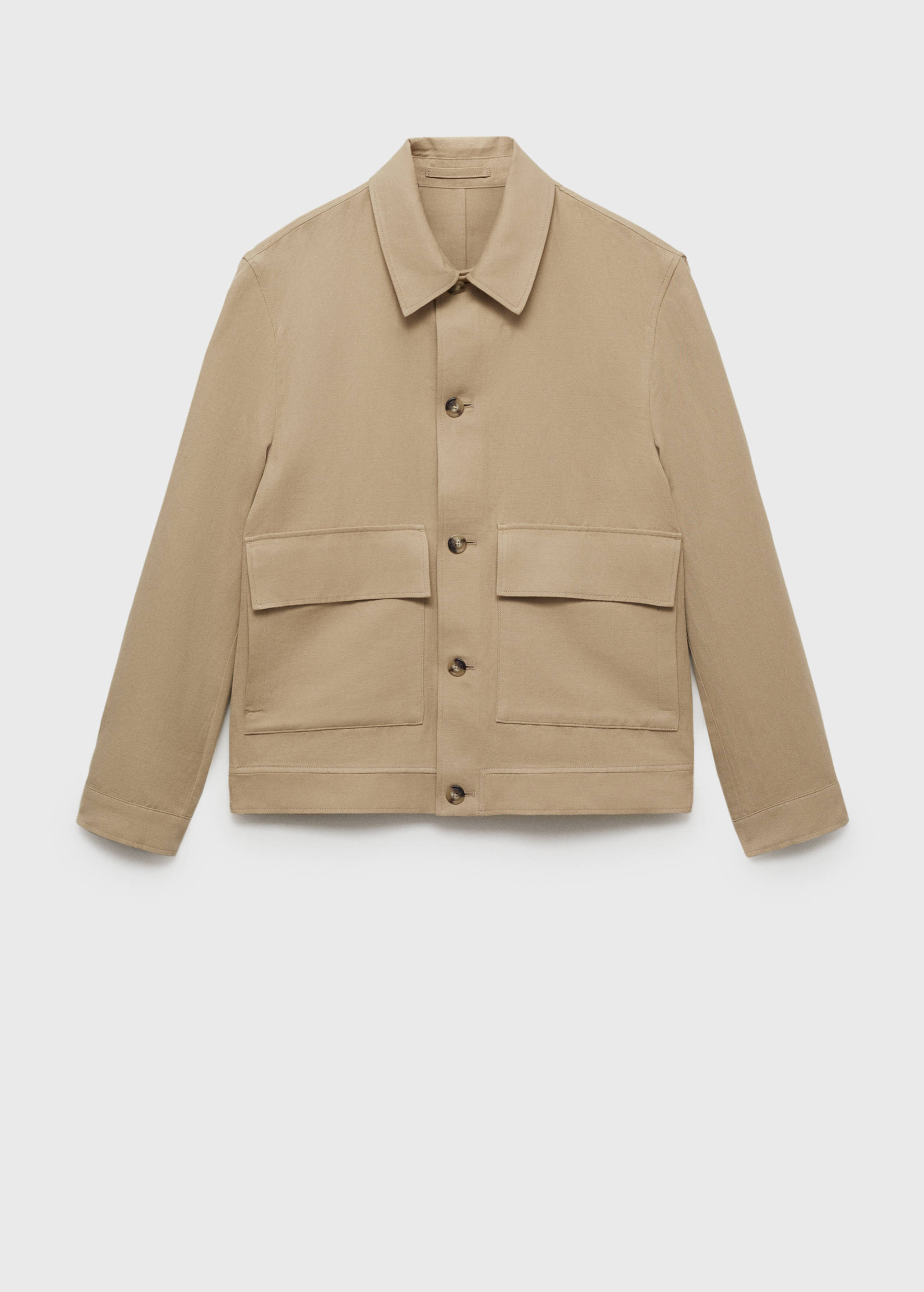Jacke aus Leinenmischgewebe mit Taschen - Artikel ohne Model