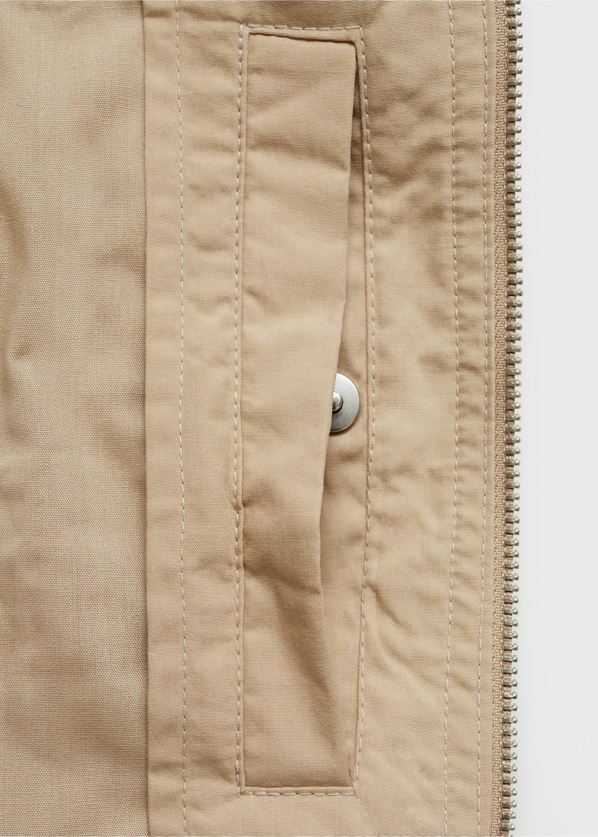 Lightweight jacket with funnel neck - Details of the article 0, Beige. Ref: 87015924-00.