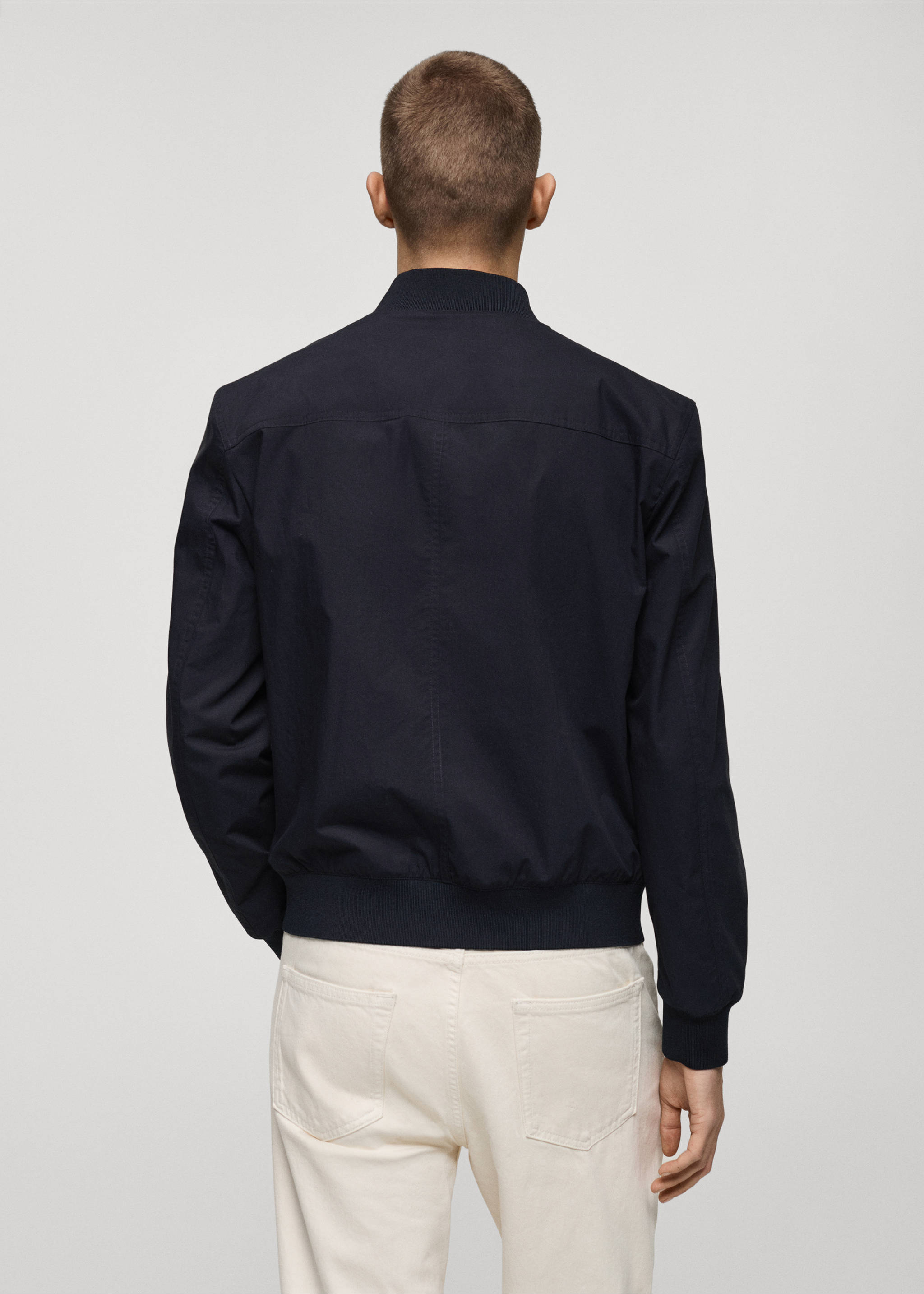 100% cotton bomber jacket - Reverse of the article, Dark Navy. Ref: 87015925-00.