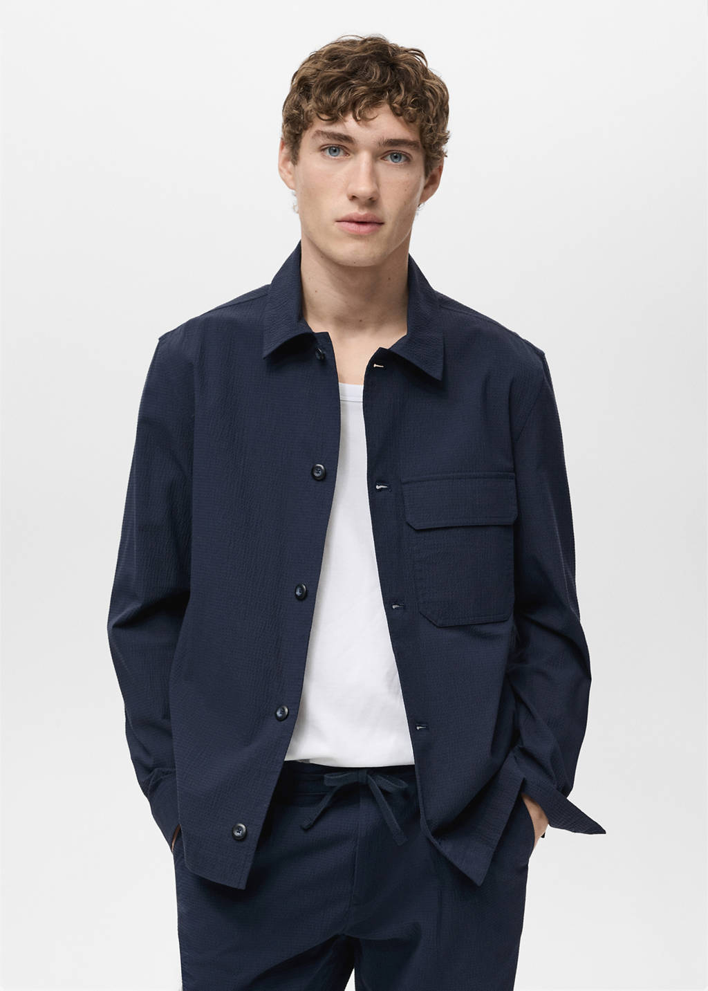 ジャケット・アウター 60s Euro work good fade cotton jacket Cotton seersucker jacket - Men | MANGO OUTLET Romania