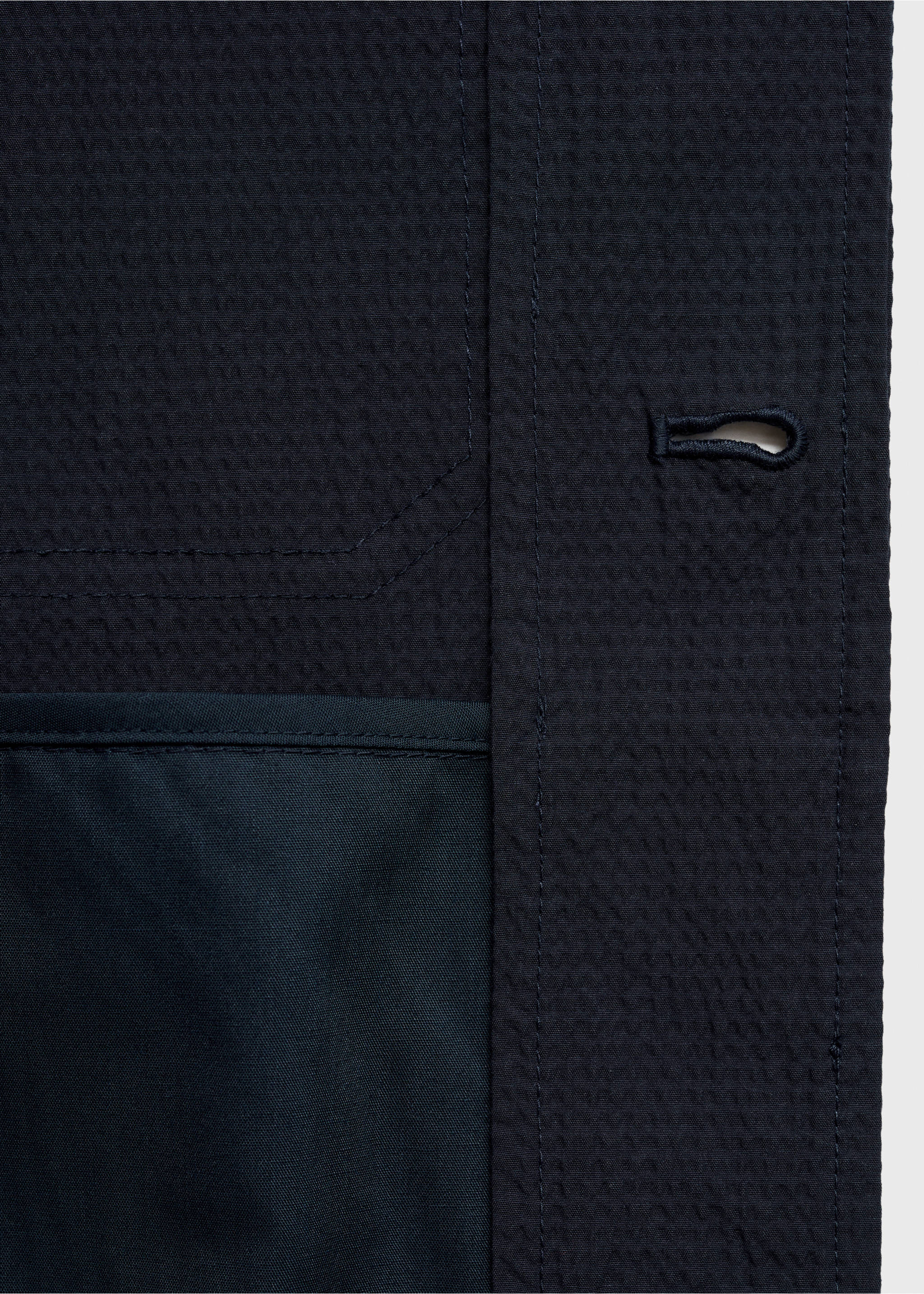 Cotton seersucker jacket - Details of the article 0, Dark Navy. Ref: 87015927-00.
