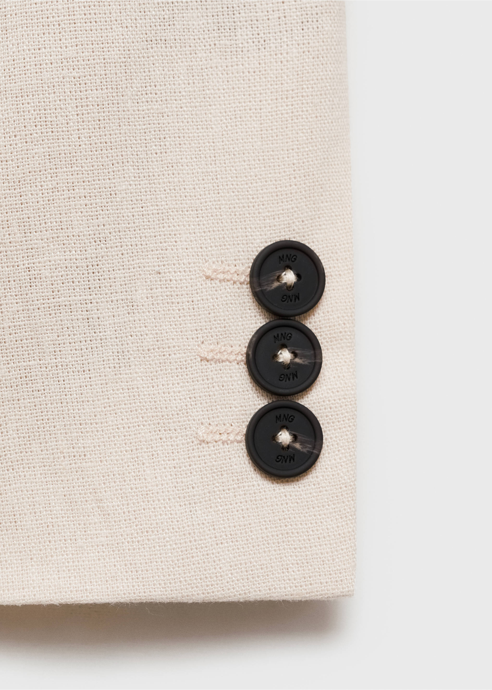 Anzugjacke aus Leinen - Detail des Artikels 8, Sandfarben. Ref: 87015928-00.