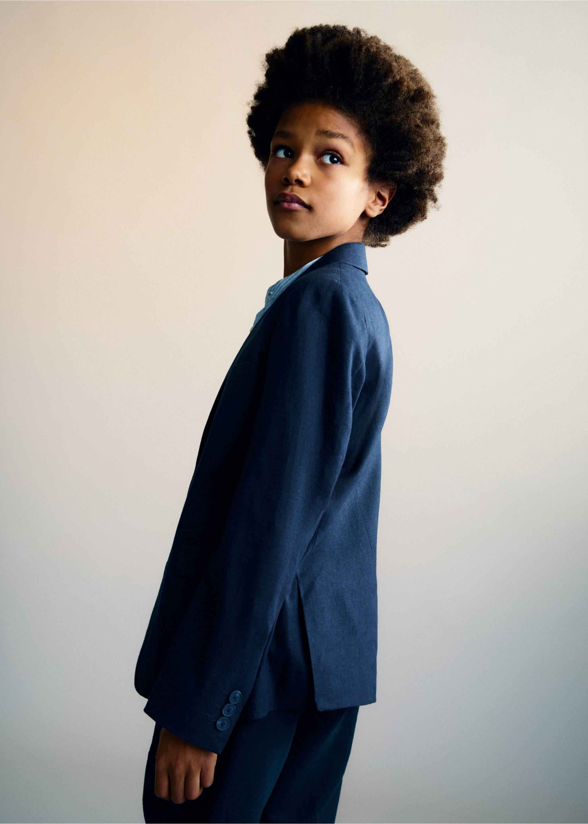 Linen suit jacket - Reverse of the article, Dark Navy. Ref: 87015928-00.