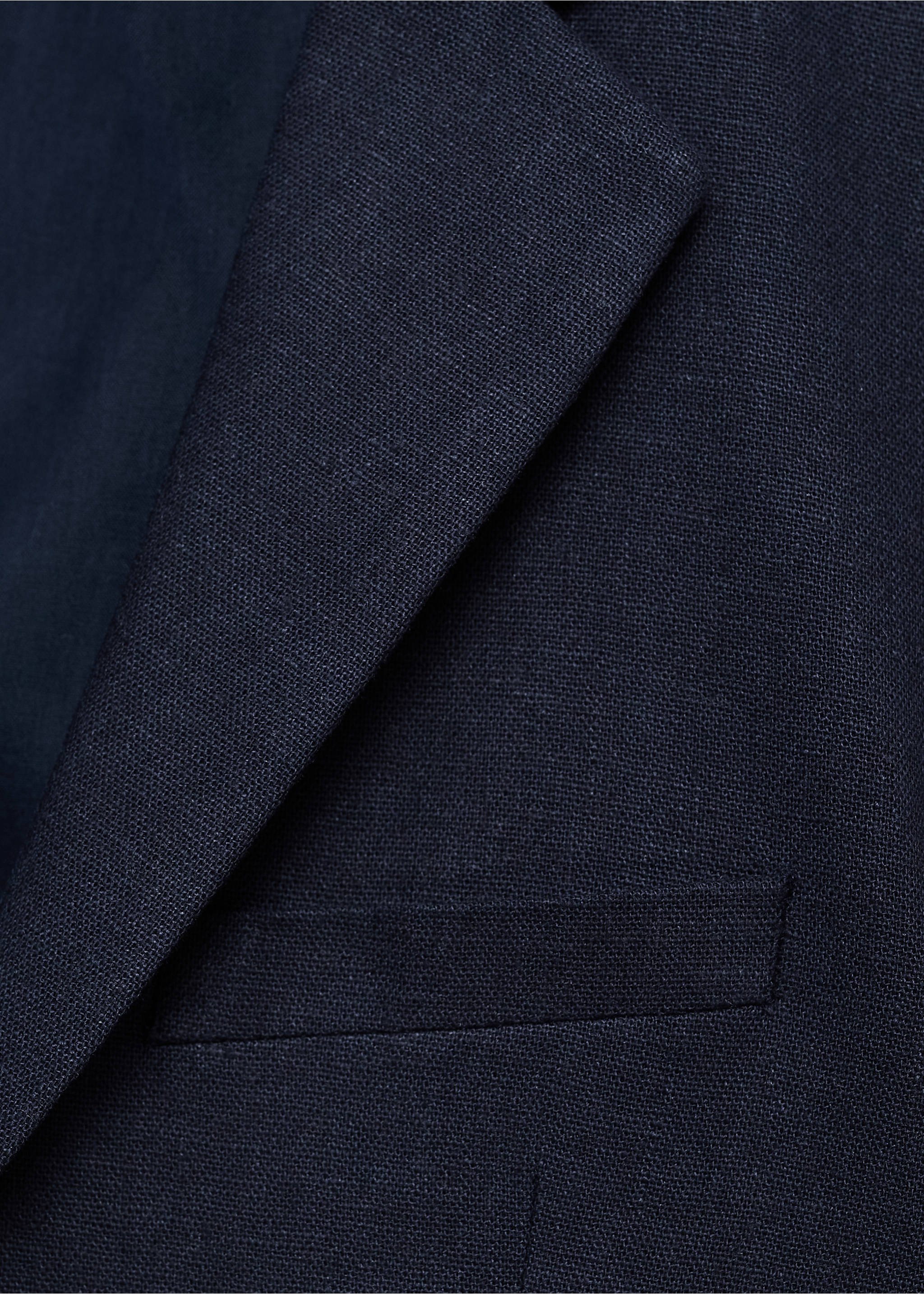 Veste de costume lin - Détail de l'article 8, Bleu marine foncé. Ref: 87015928-00.