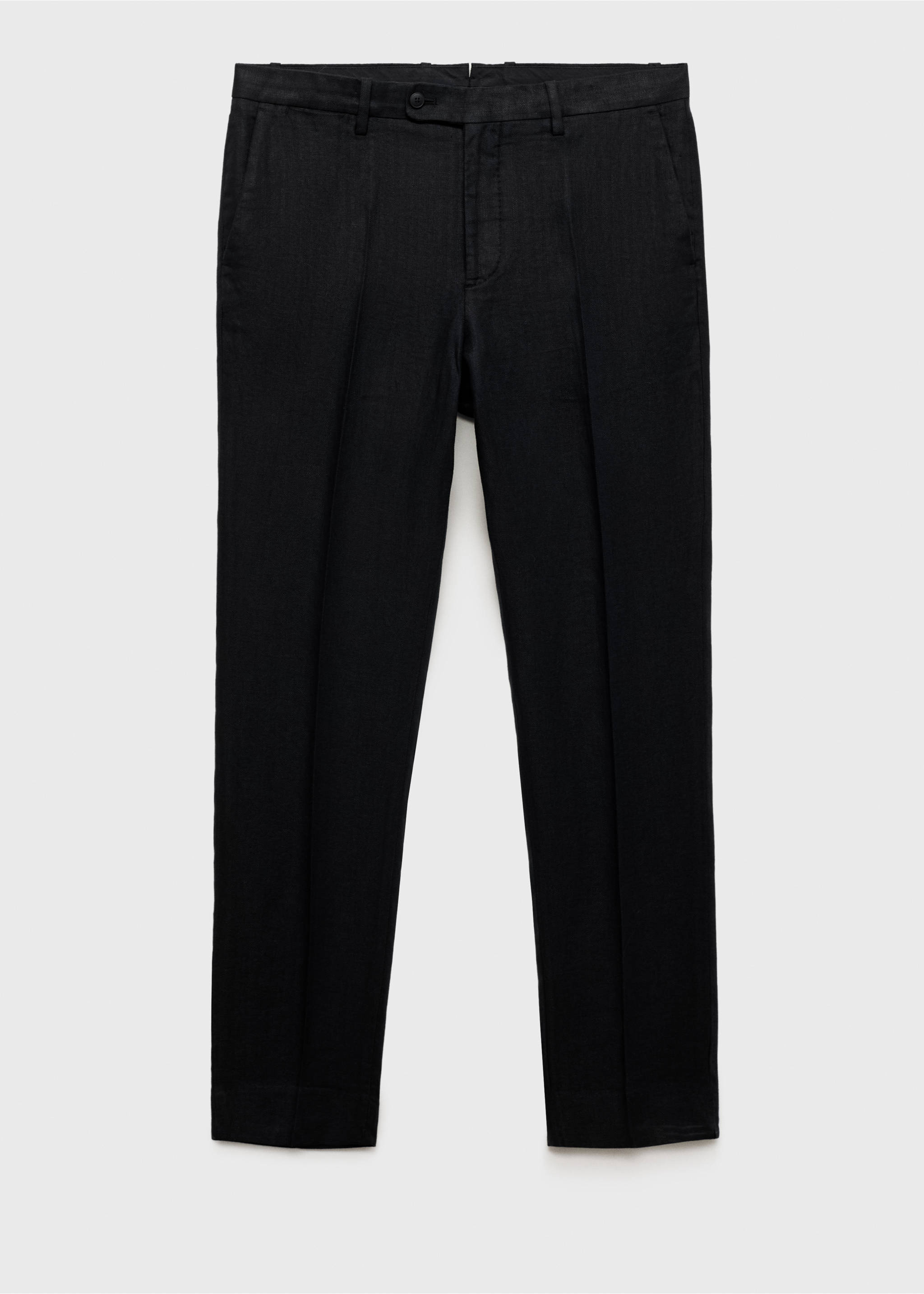Amalfi 100% linen slim-fit suit trousers - Article without model, Black. Ref: 87015932-00.