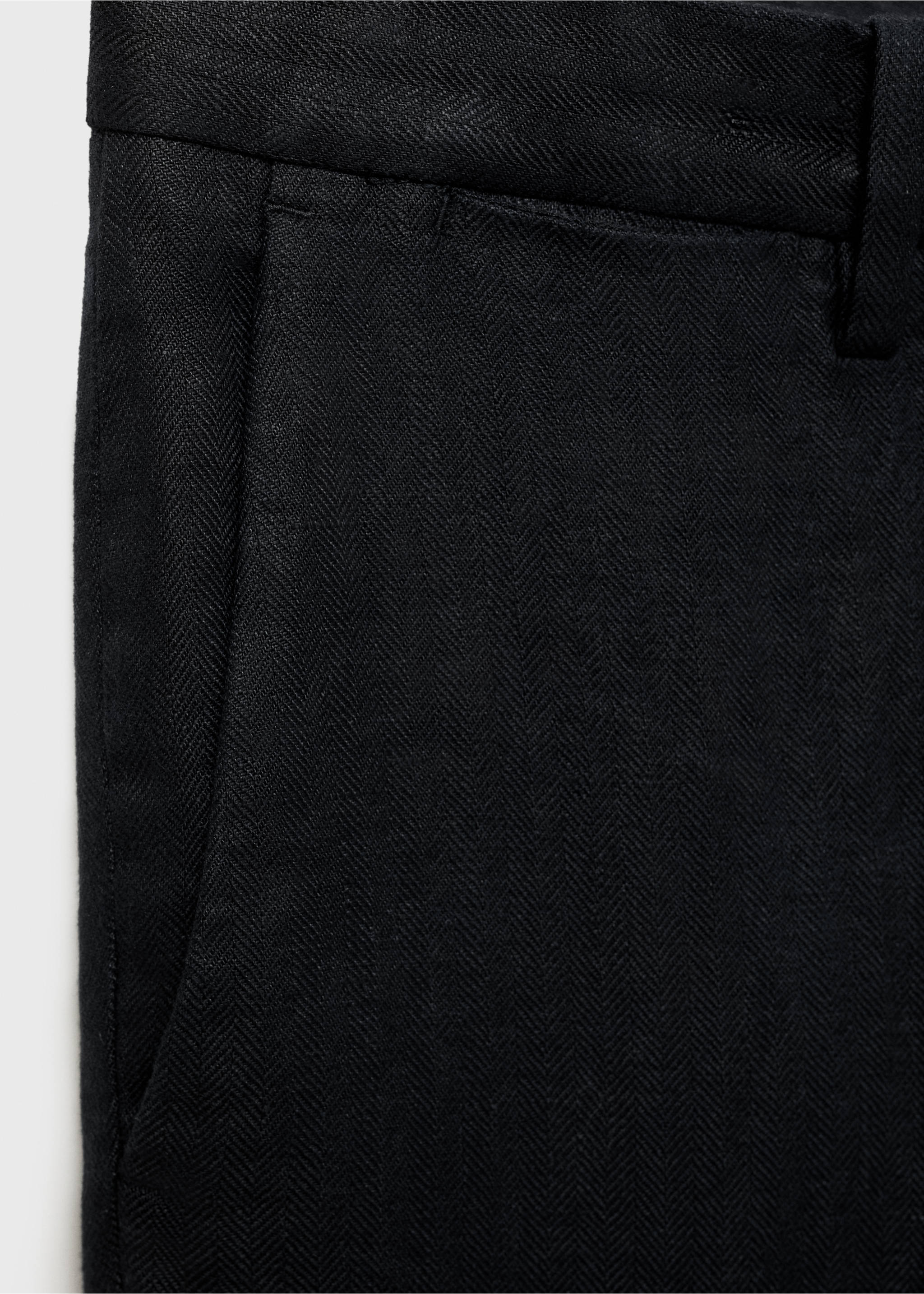Amalfi 100% linen slim-fit suit trousers - Details of the article 8, Black. Ref: 87015932-00.