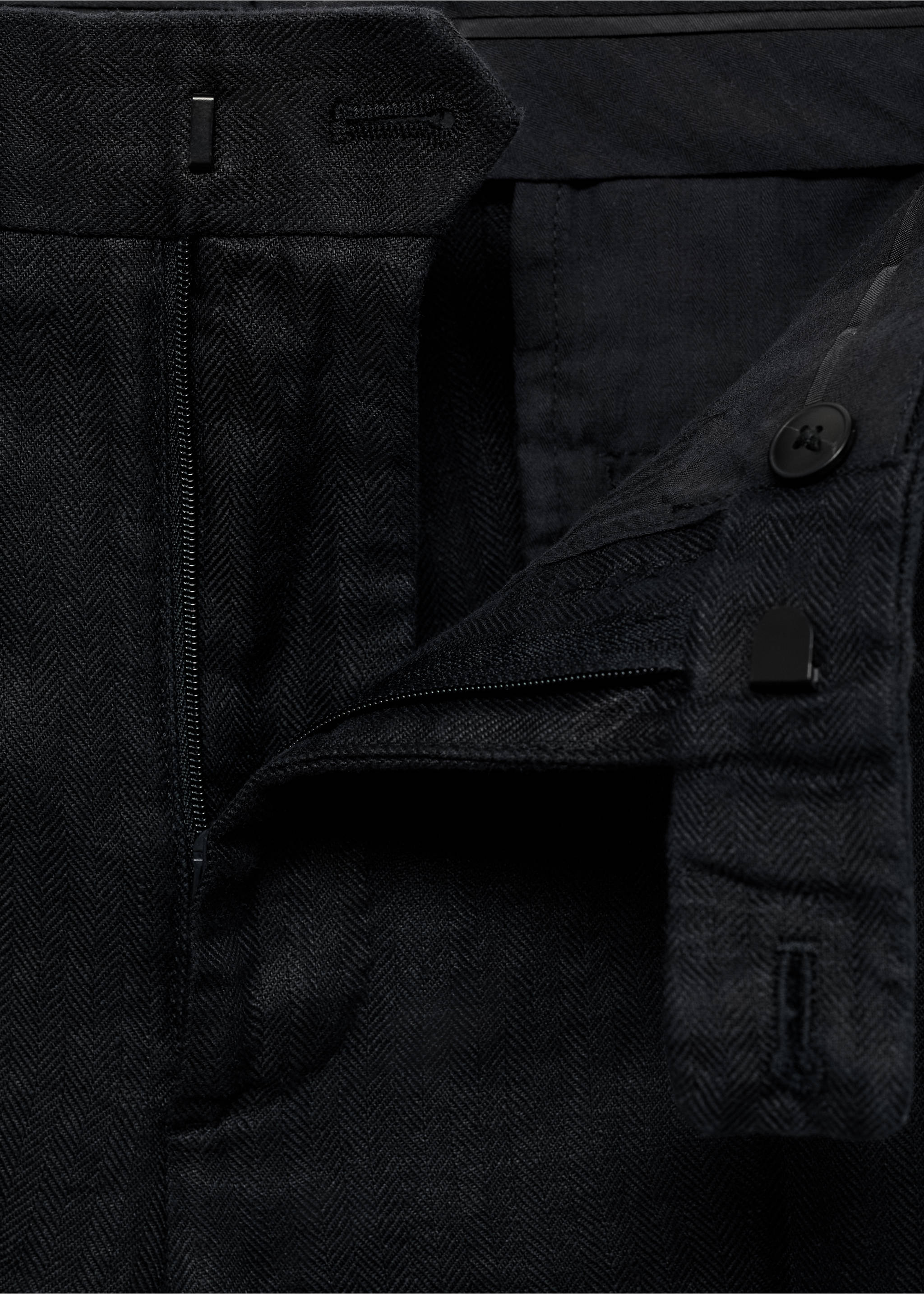 Amalfi 100% linen slim-fit suit trousers - Details of the article 0, Black. Ref: 87015932-00.