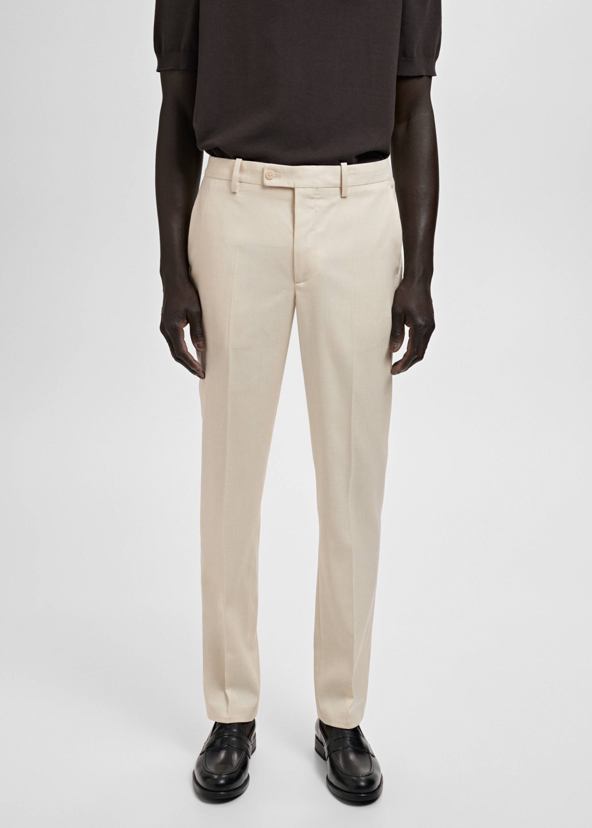 Milan slim-fit suit trousers - Medium plane