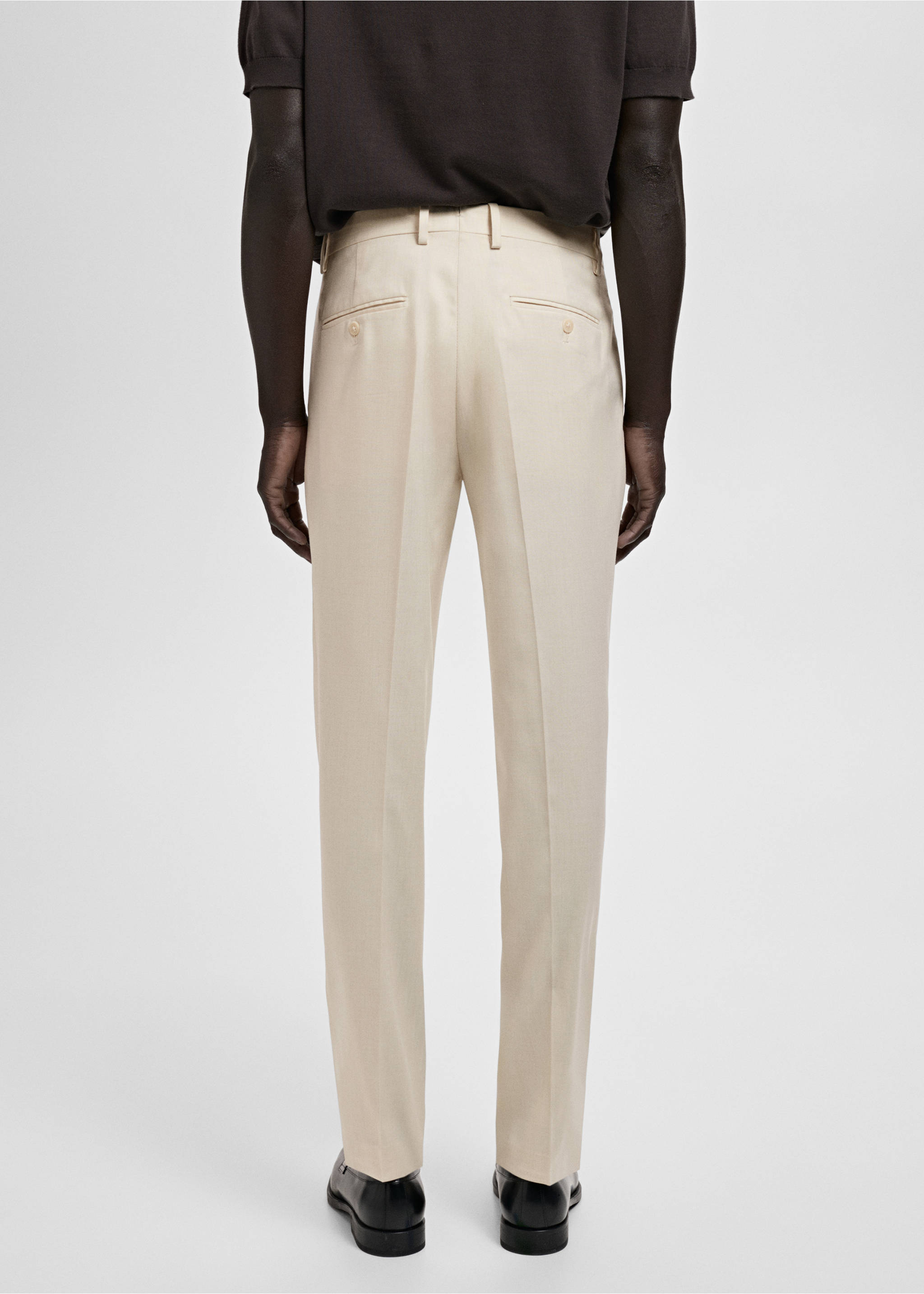 Milan slim-fit suit trousers - Reverse of the article, Ecru. Ref: 87015933-00.