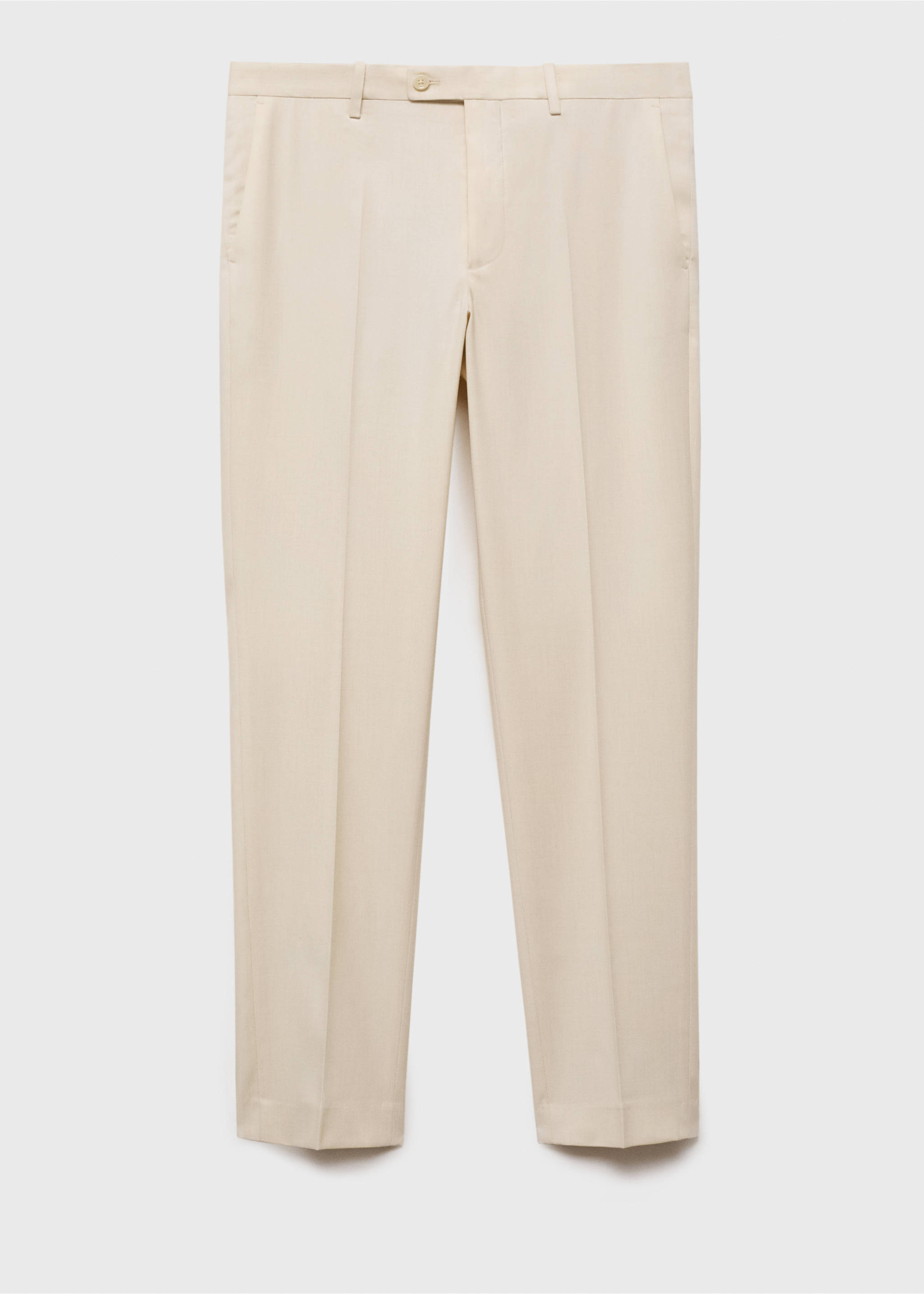 Milan slim-fit suit trousers - Article without model, Ecru. Ref: 87015933-00.