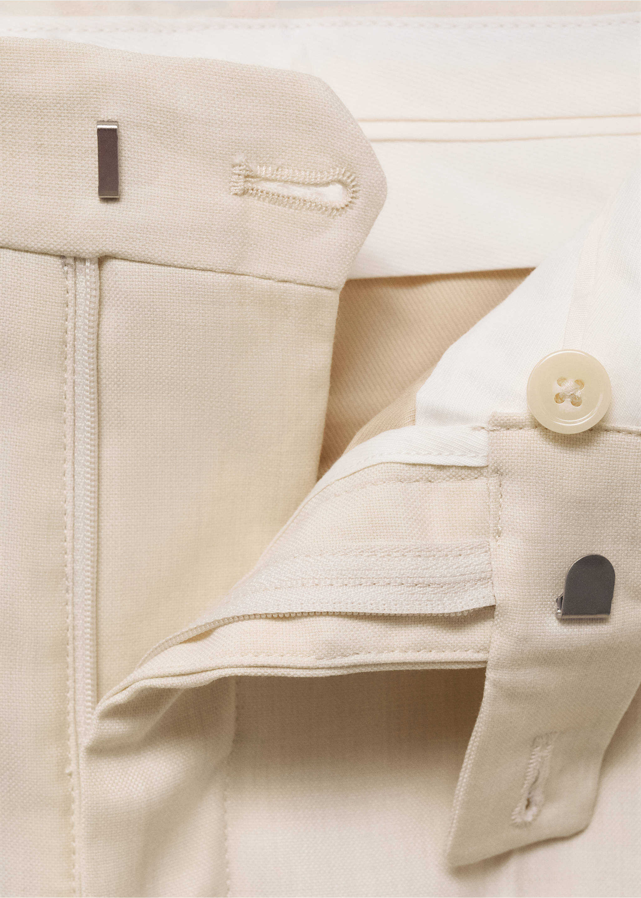 Milan slim-fit suit trousers - Details of the article 0, Ecru. Ref: 87015933-00.