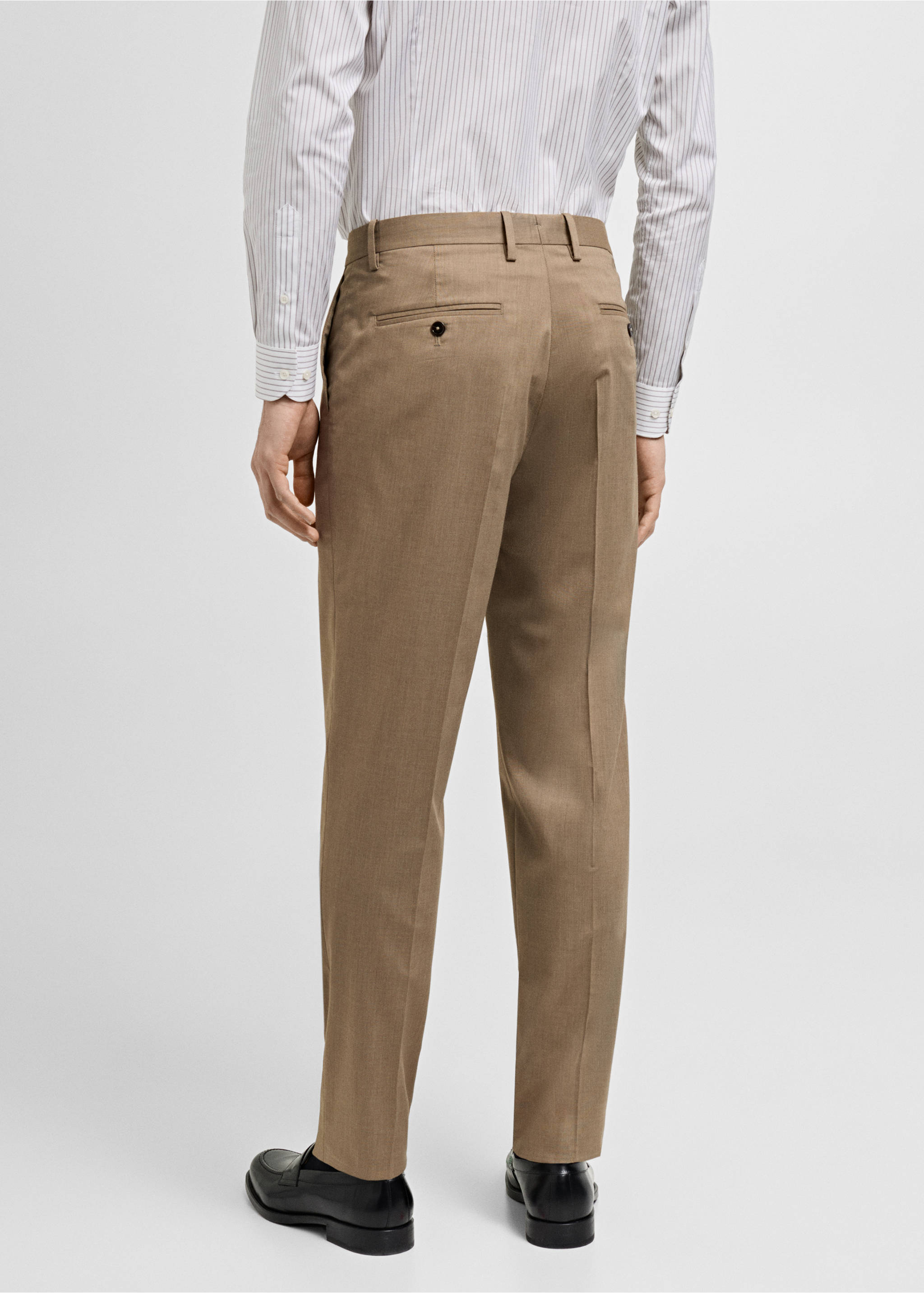 Monaco slim-fit suit trousers - Reverse of the article, Medium Brown. Ref: 87015936-00.