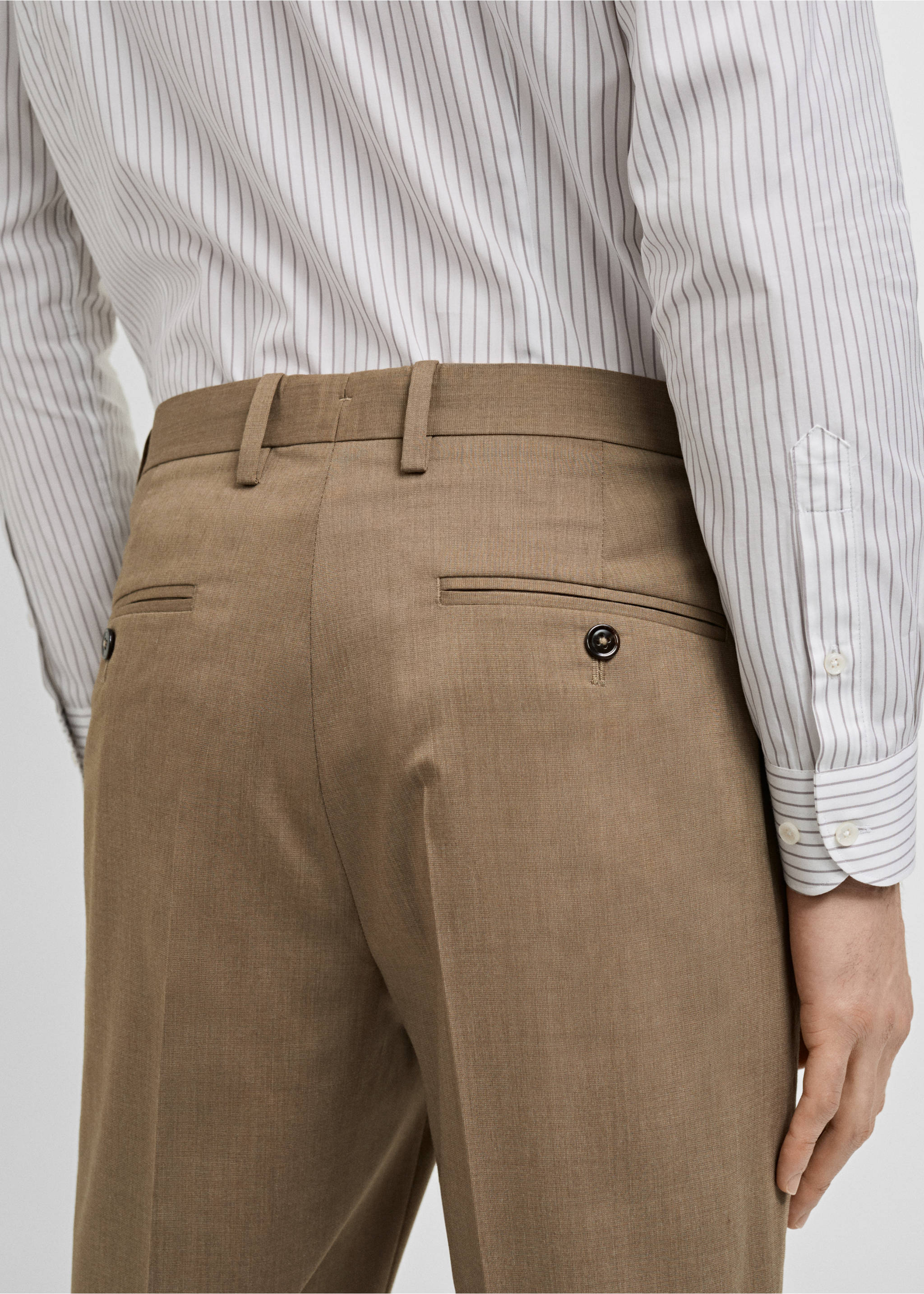 Monaco slim-fit suit trousers - Details of the article 3, Medium Brown. Ref: 87015936-00.