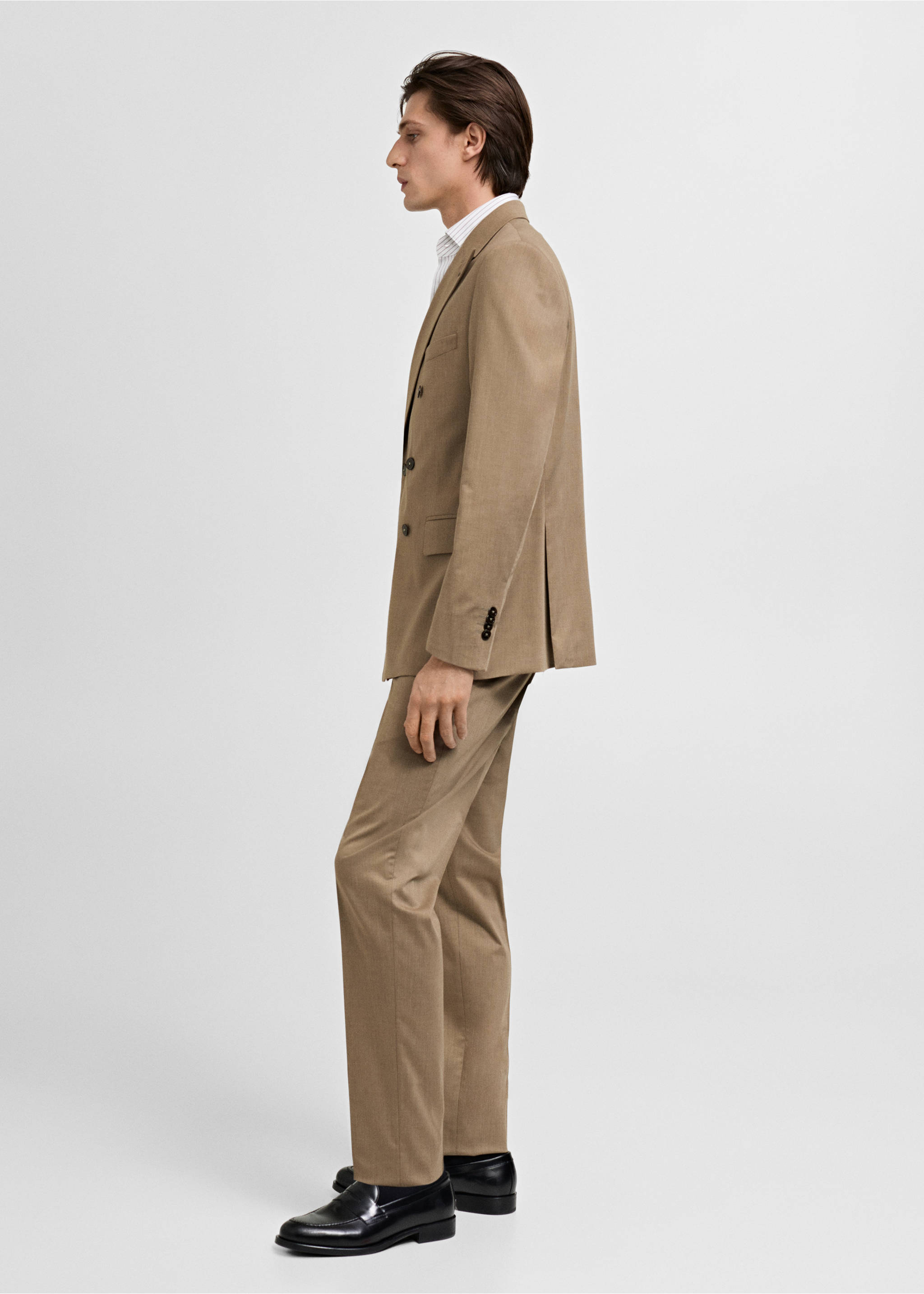 Monaco slim-fit suit trousers - Details of the article 2, Medium Brown. Ref: 87015936-00.