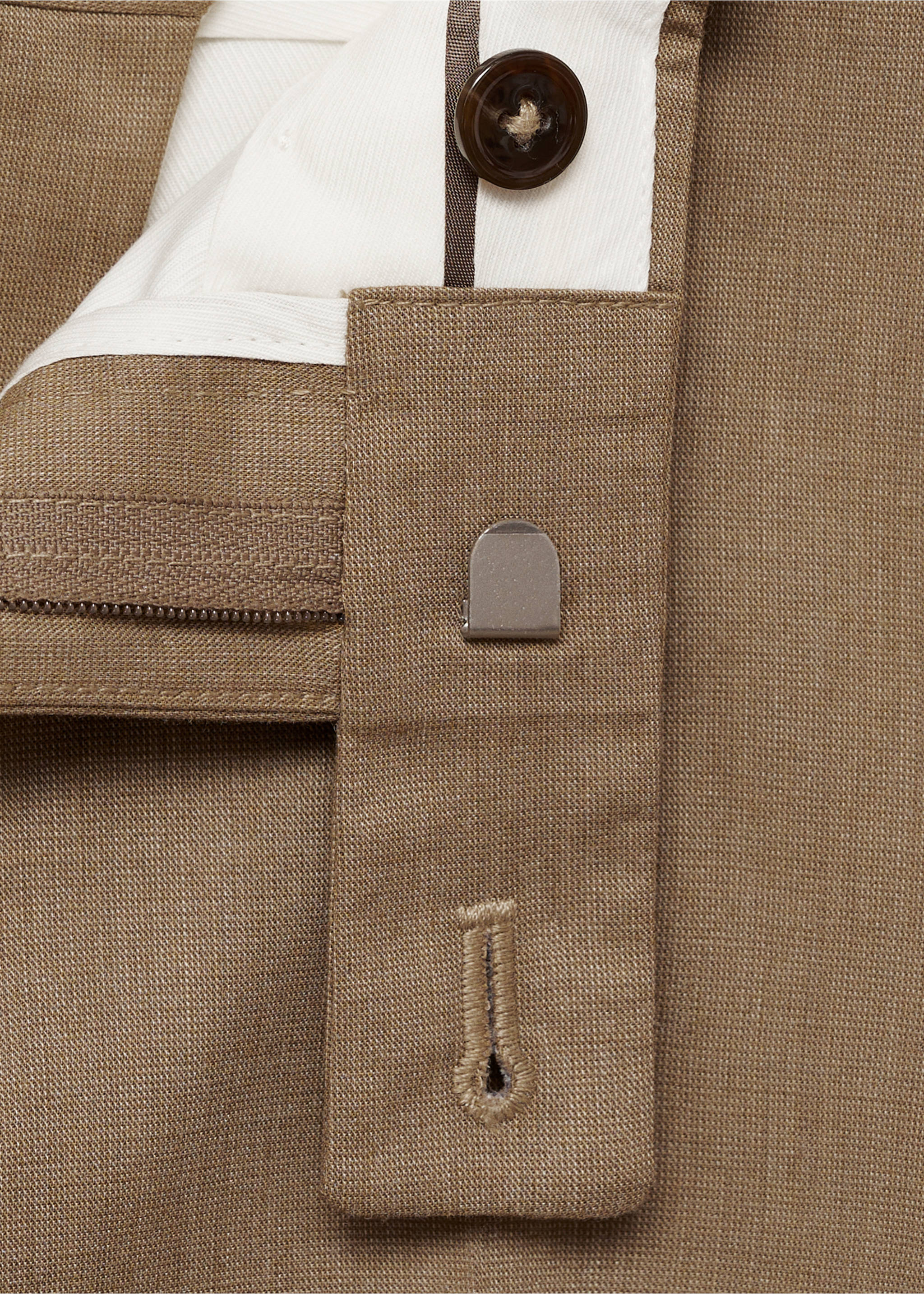 Monaco slim-fit suit trousers - Details of the article 8, Medium Brown. Ref: 87015936-00.
