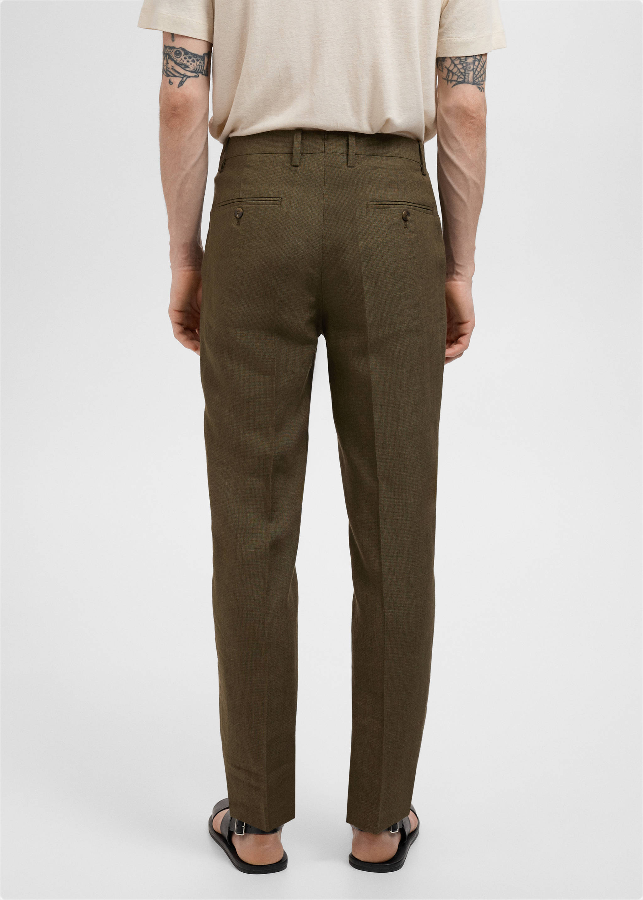 Amalfi 100% linen slim-fit suit trousers - Reverse of the article