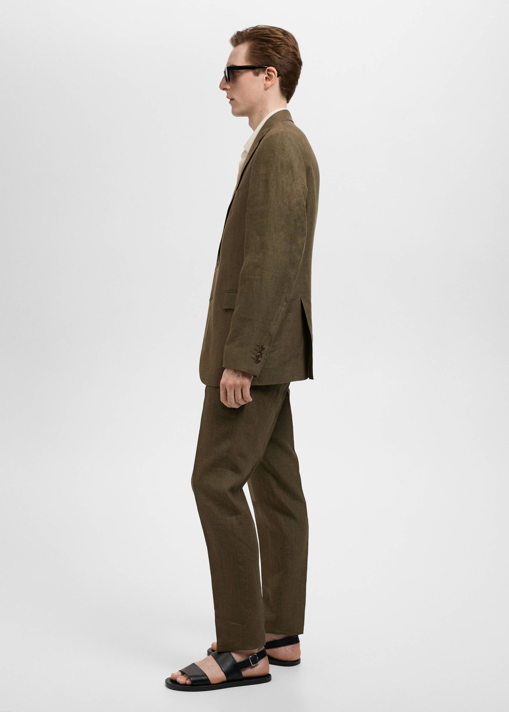 Amalfi 100% linen slim-fit suit trousers - Details of the article 2