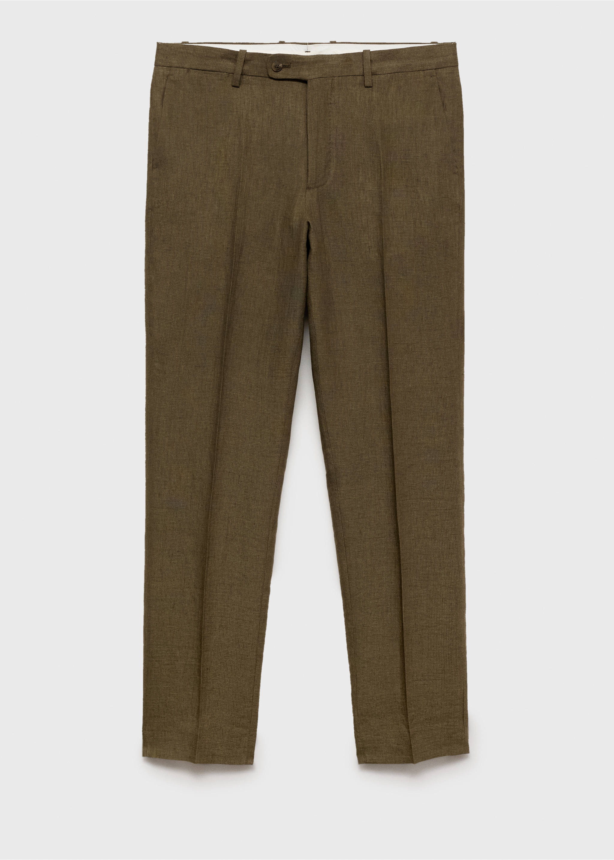 Amalfi 100% linen slim-fit suit trousers - Article without model, Khaki. Ref: 87015937-00.