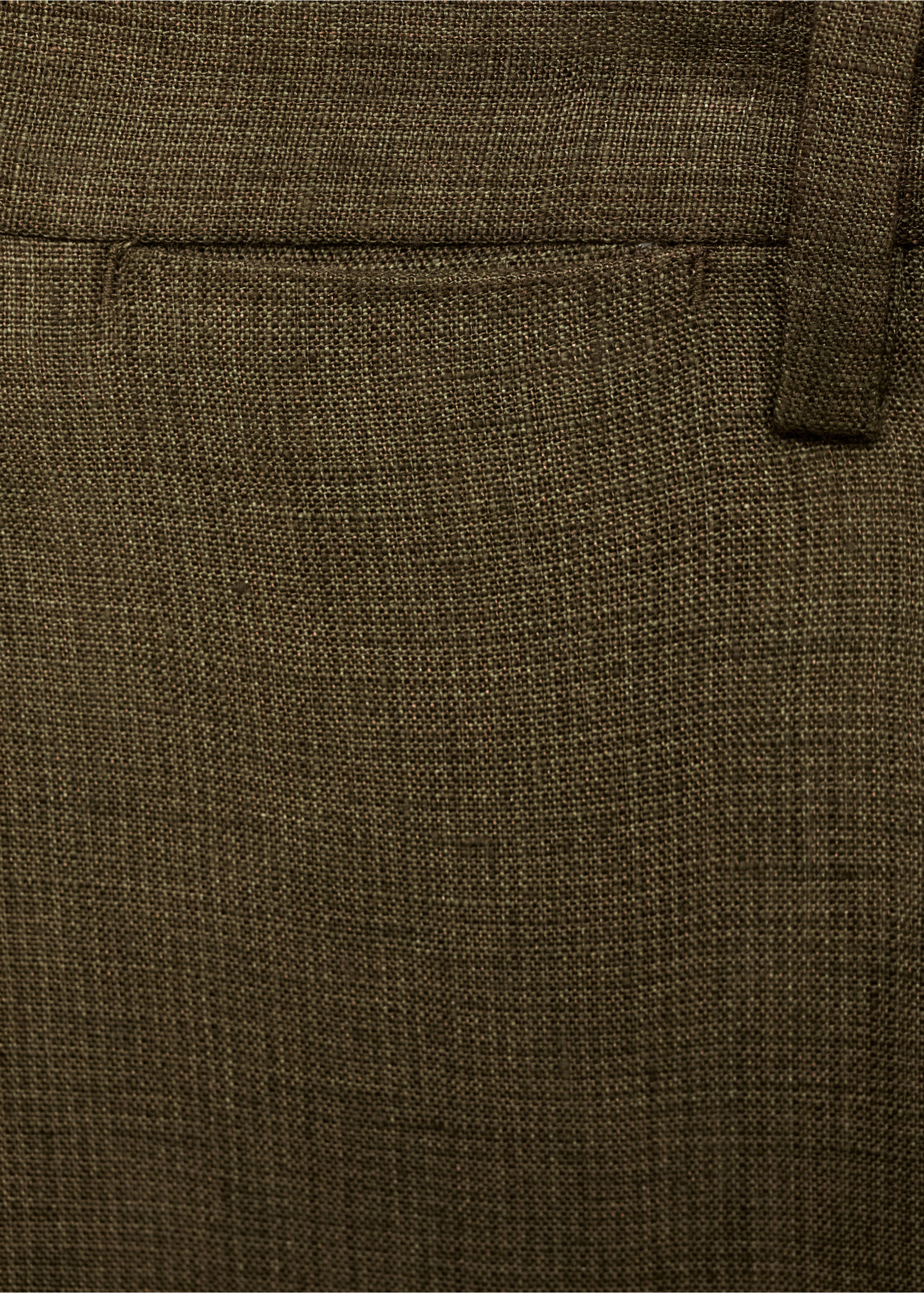 Amalfi 100% linen slim-fit suit trousers - Details of the article 8, Khaki. Ref: 87015937-00.