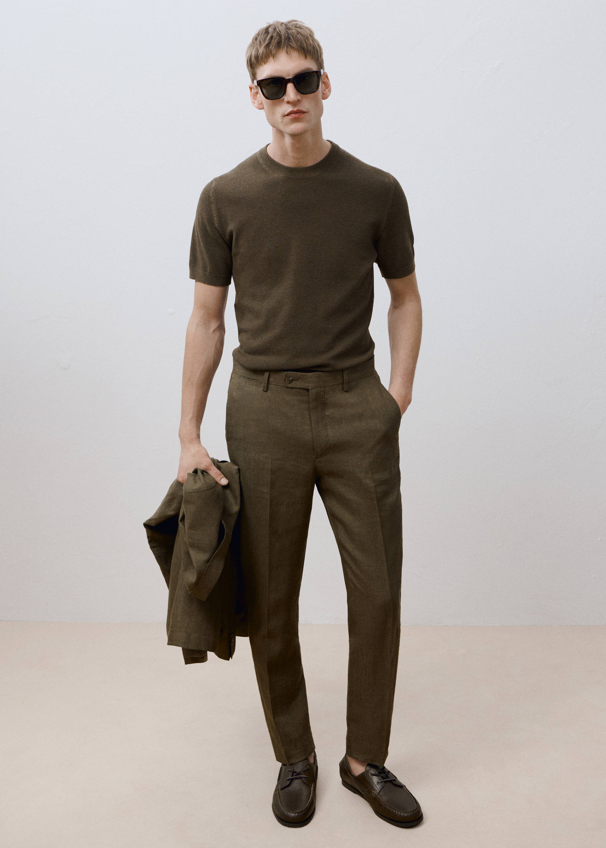 Amalfi 100% linen slim-fit suit trousers - Details of the article 9