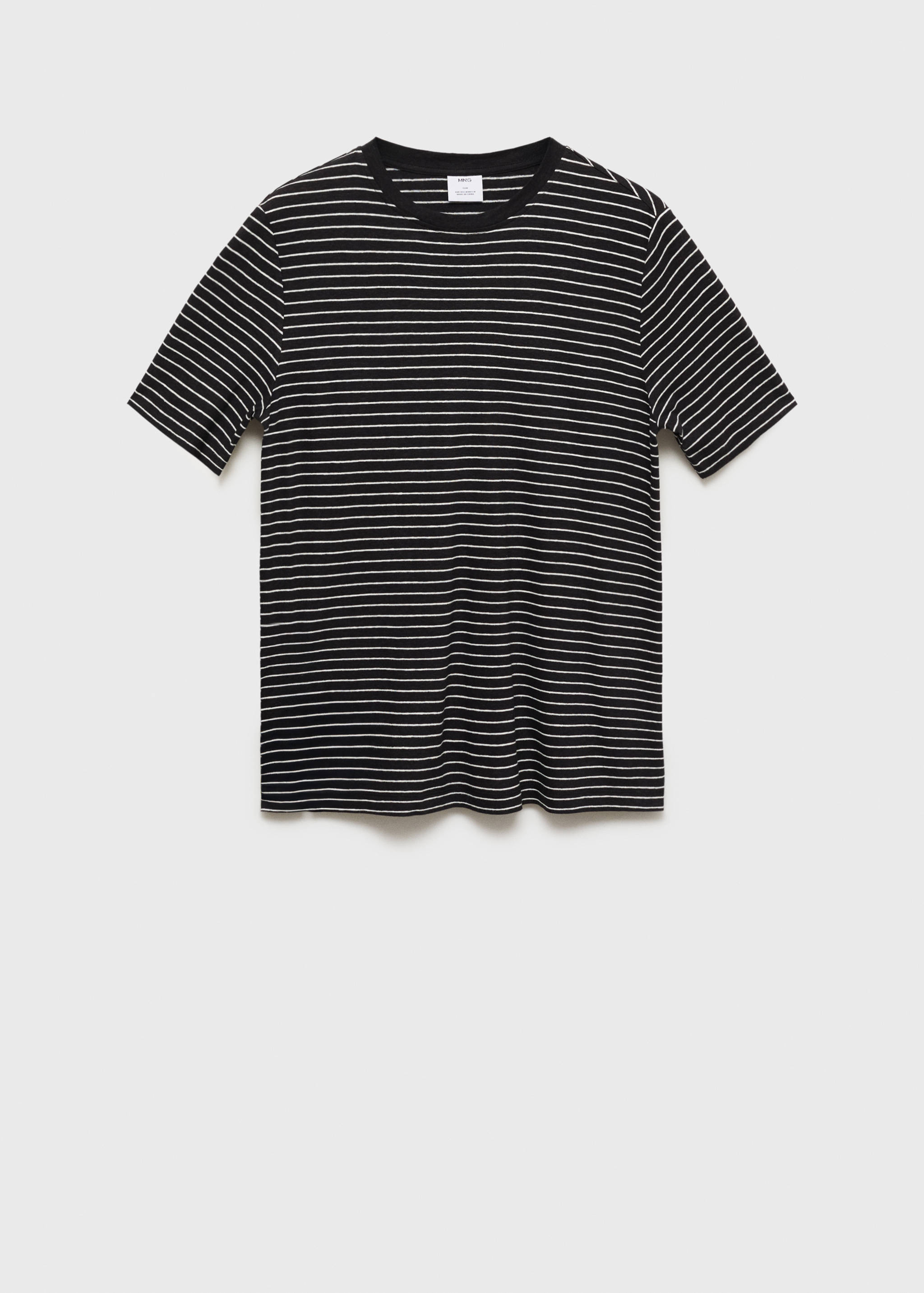 Striped slim-fit linen t-shirt - Article without model