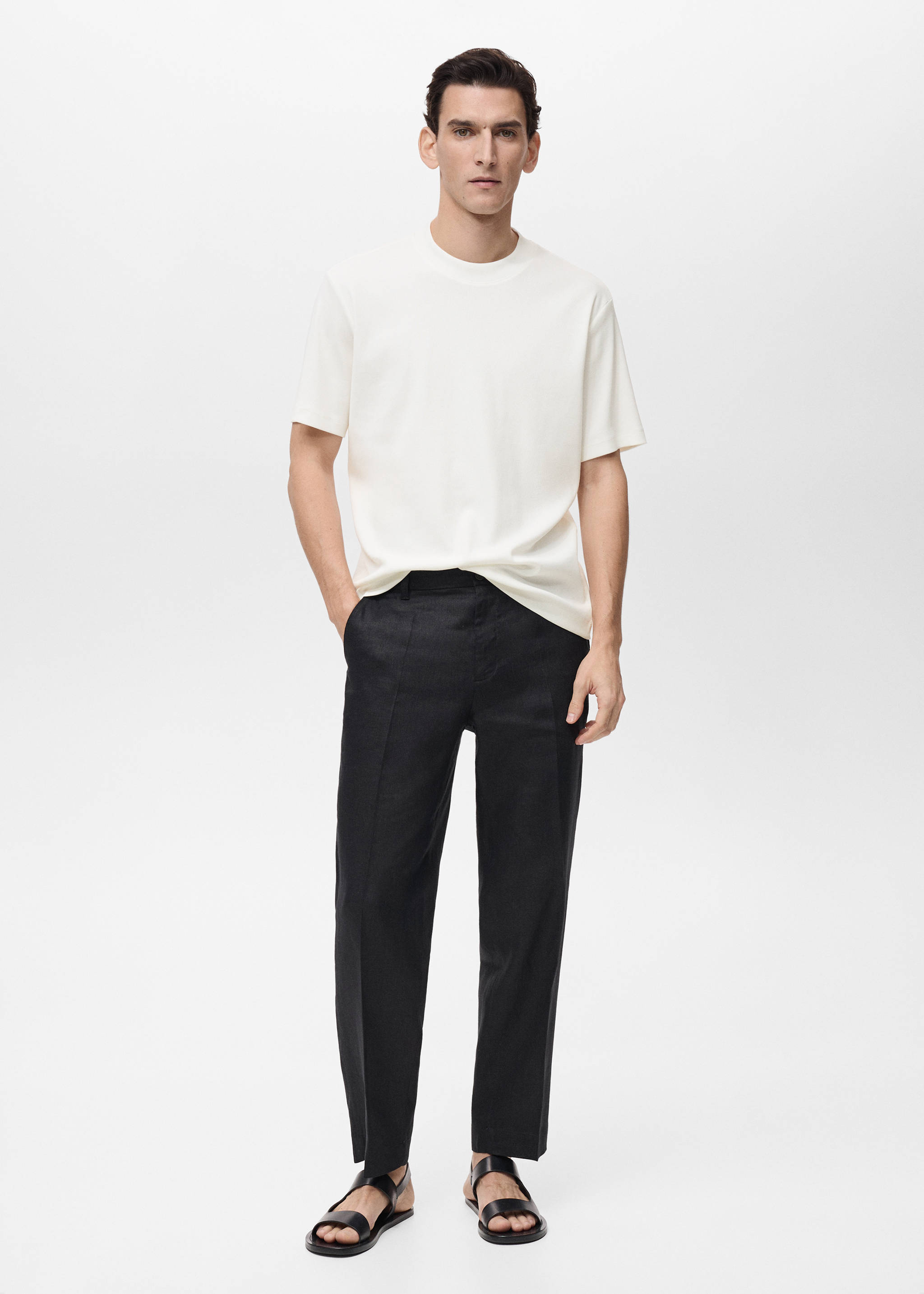 Regular fit ribbed cotton t-shirt - General plane