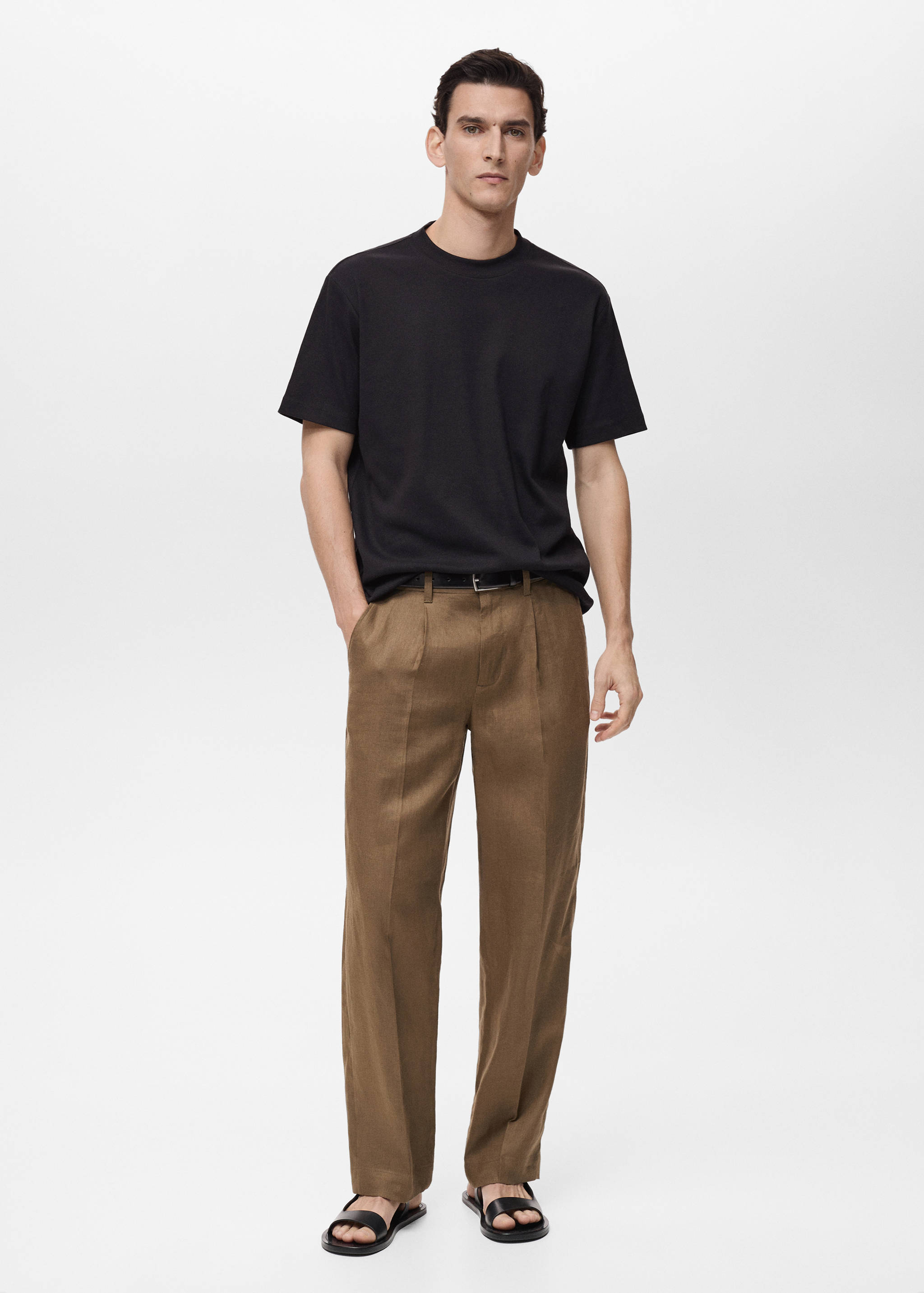 Regular fit ribbed cotton t-shirt - General plane