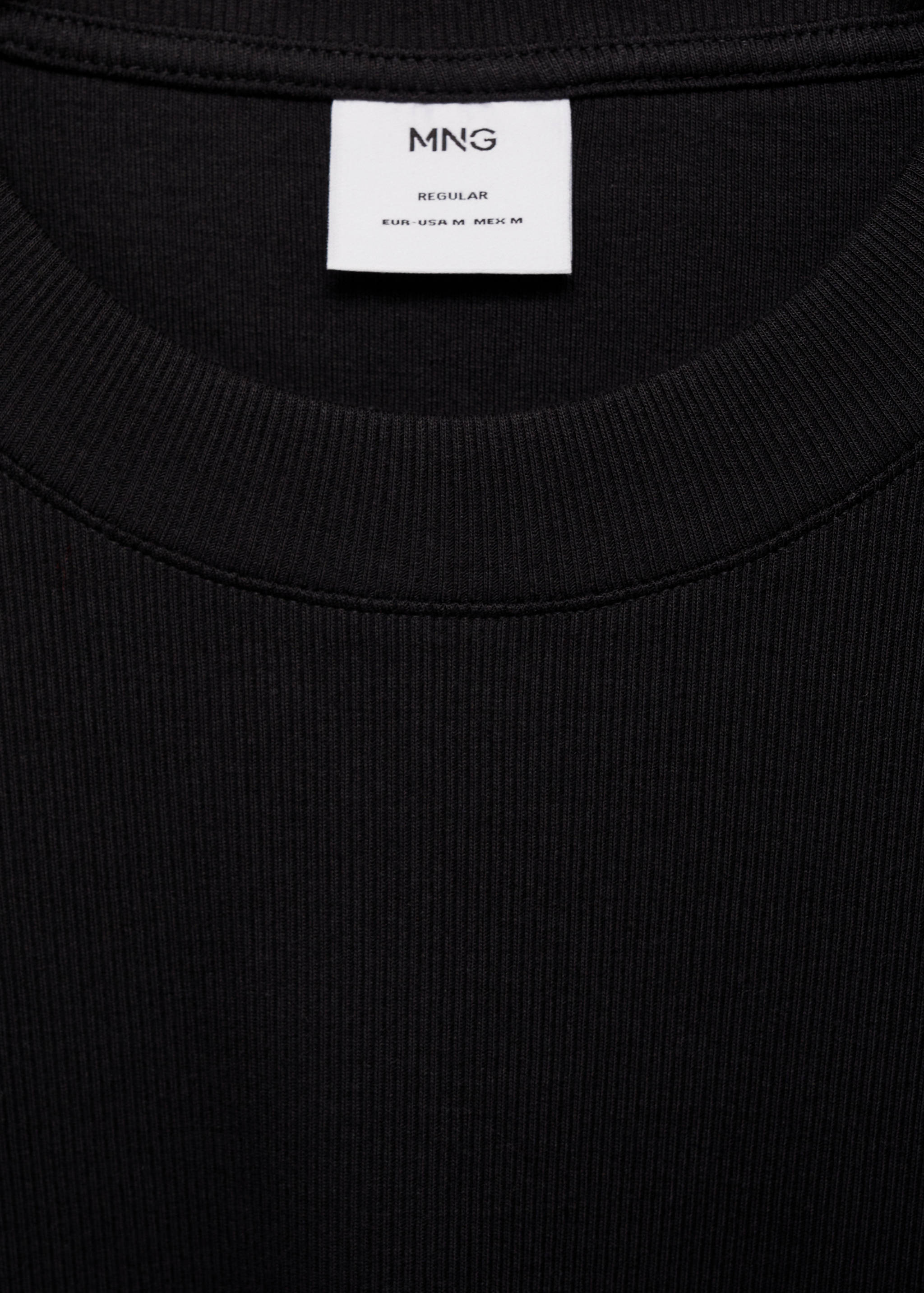 Regular fit ribbed cotton t-shirt - Details of the article 8