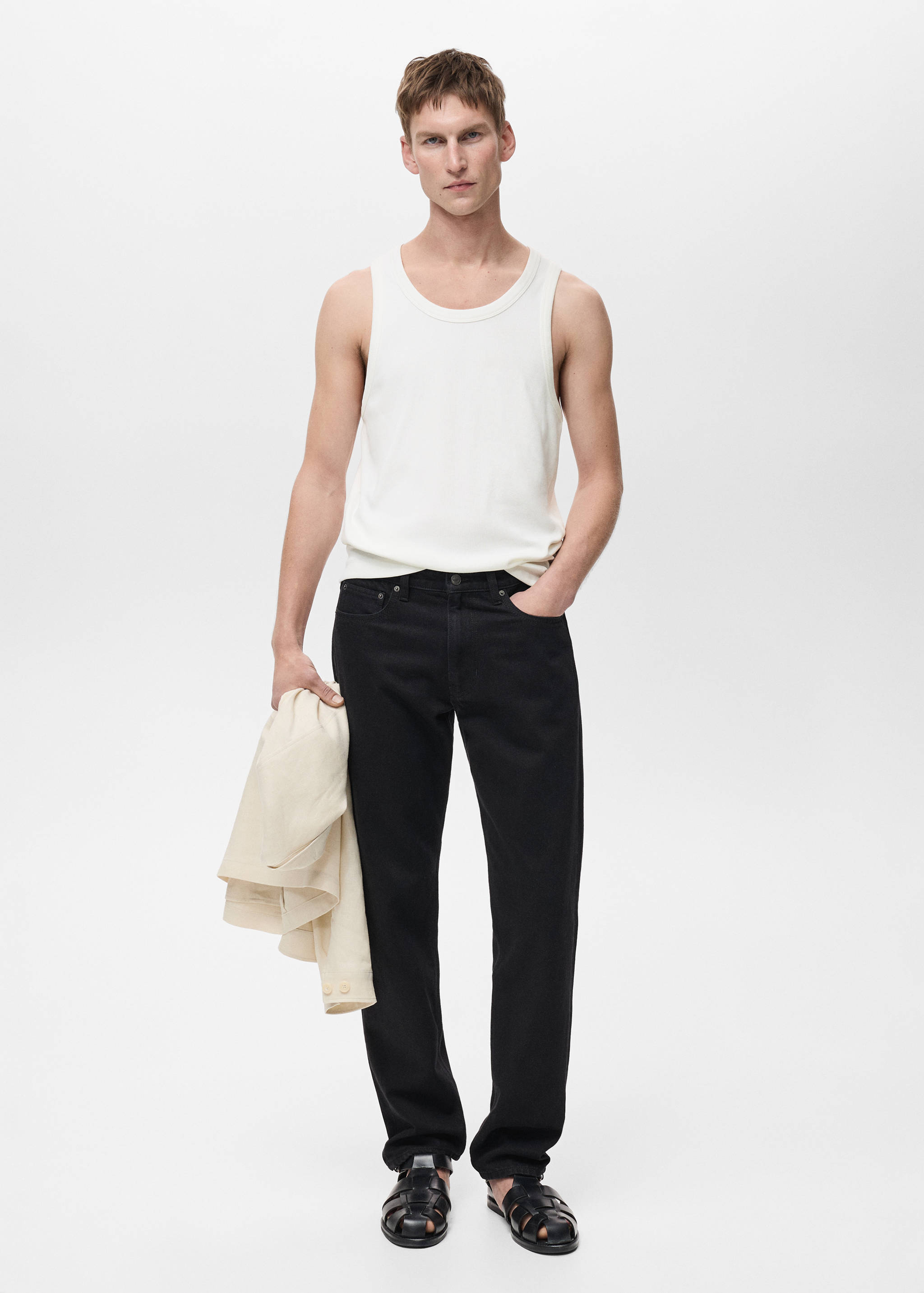 Slim-fit ribbed tank top - General plane