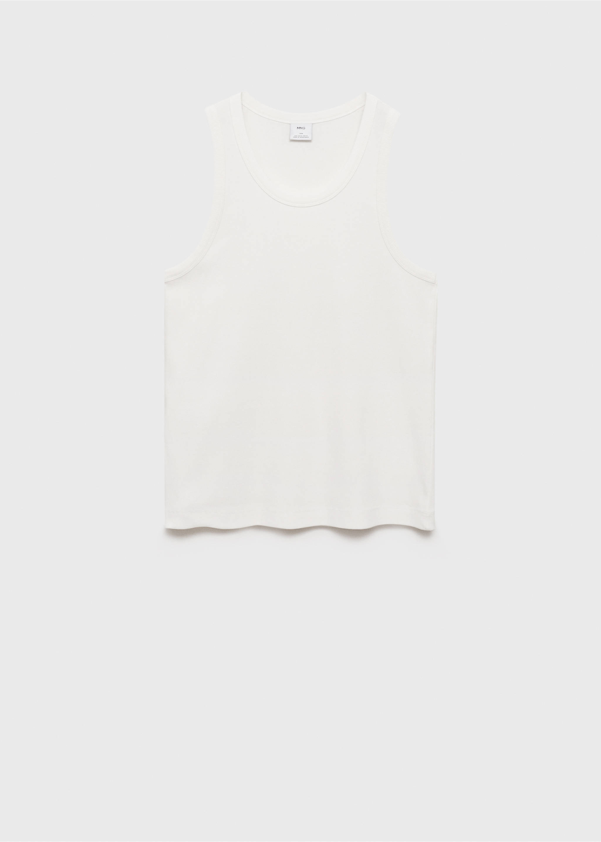 Slim-fit ribbed tank top - Article without model, White. Ref: 87015941-00.