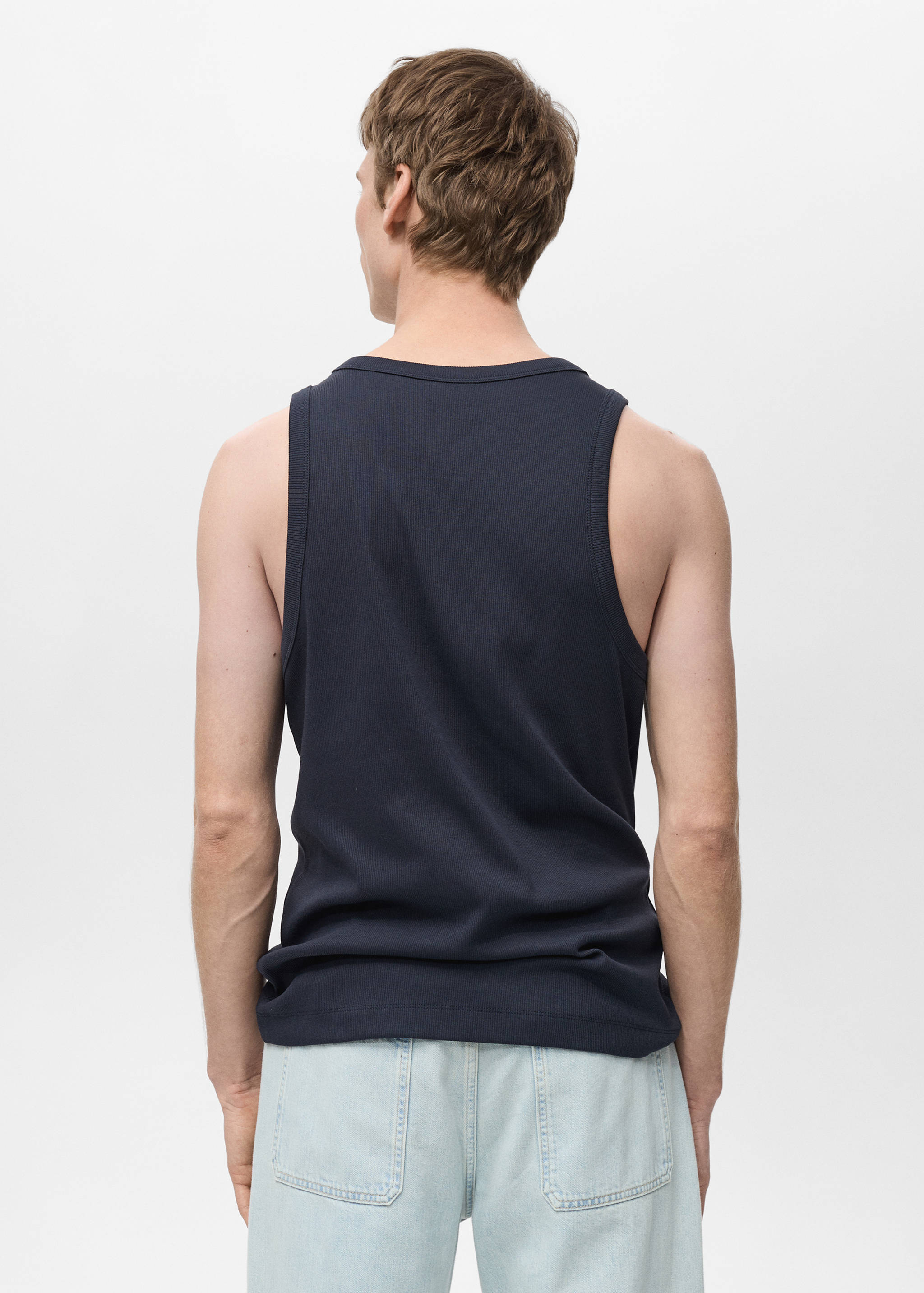 Slim-fit ribbed tank top - Reverse of the article