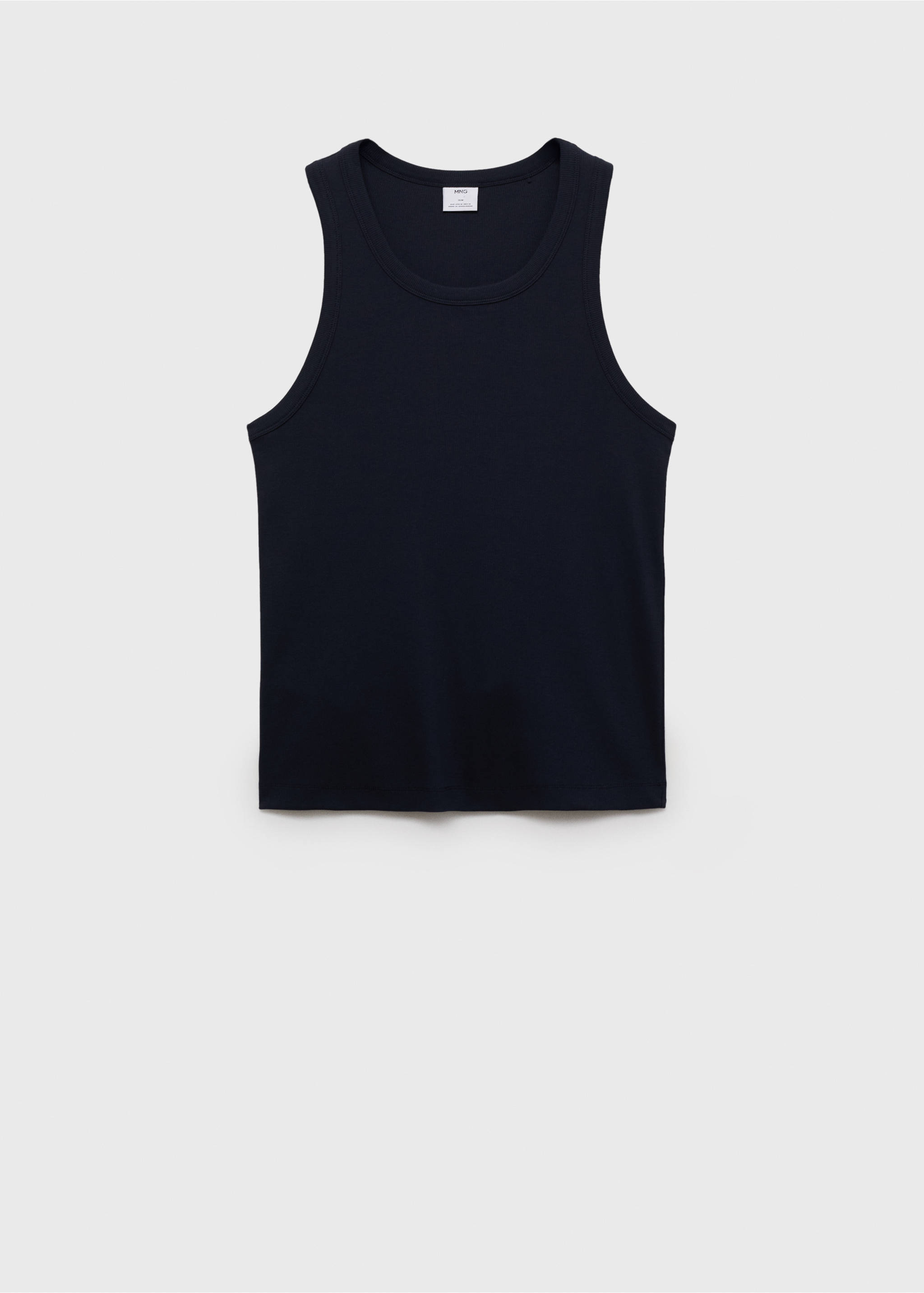 Débardeur côtelé slim fit - Article sans modèle, Bleu marine foncé. Ref: 87015941-00.