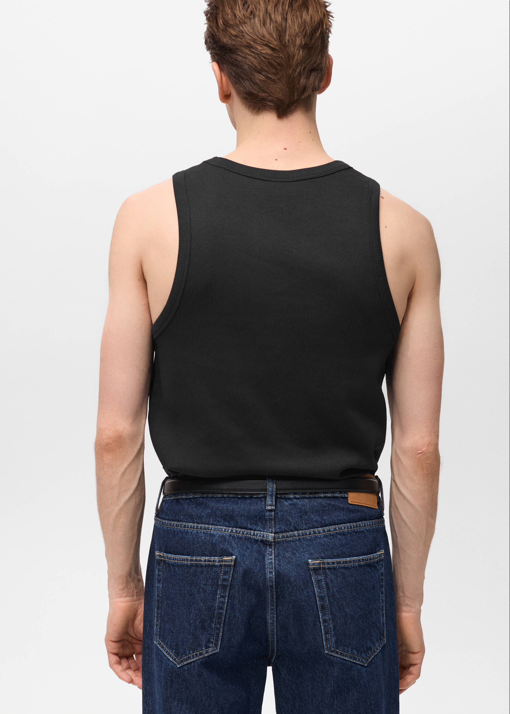 Slim-fit ribbed tank top - Reverse of the article