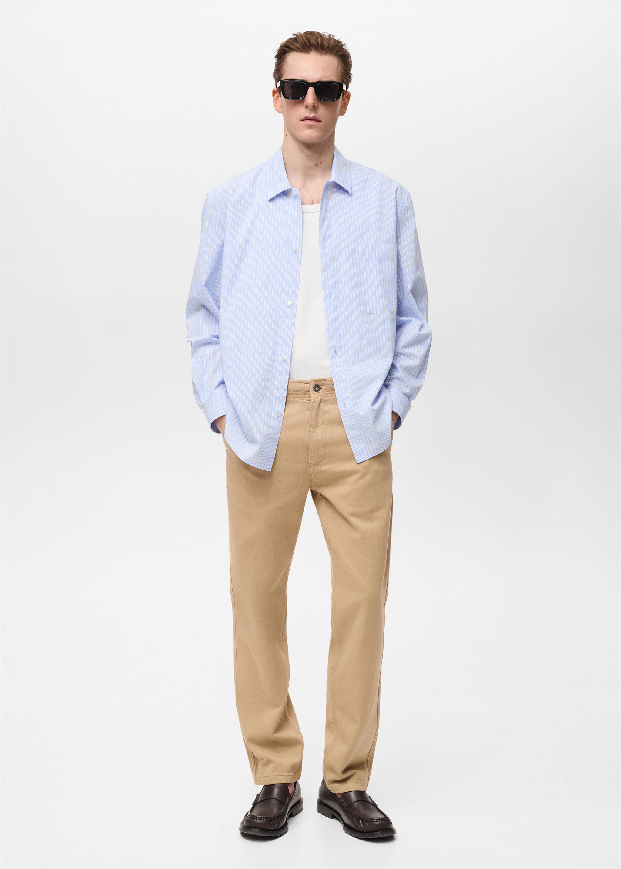 Chemise à rayures 100% coton coupe régulière - Plan général