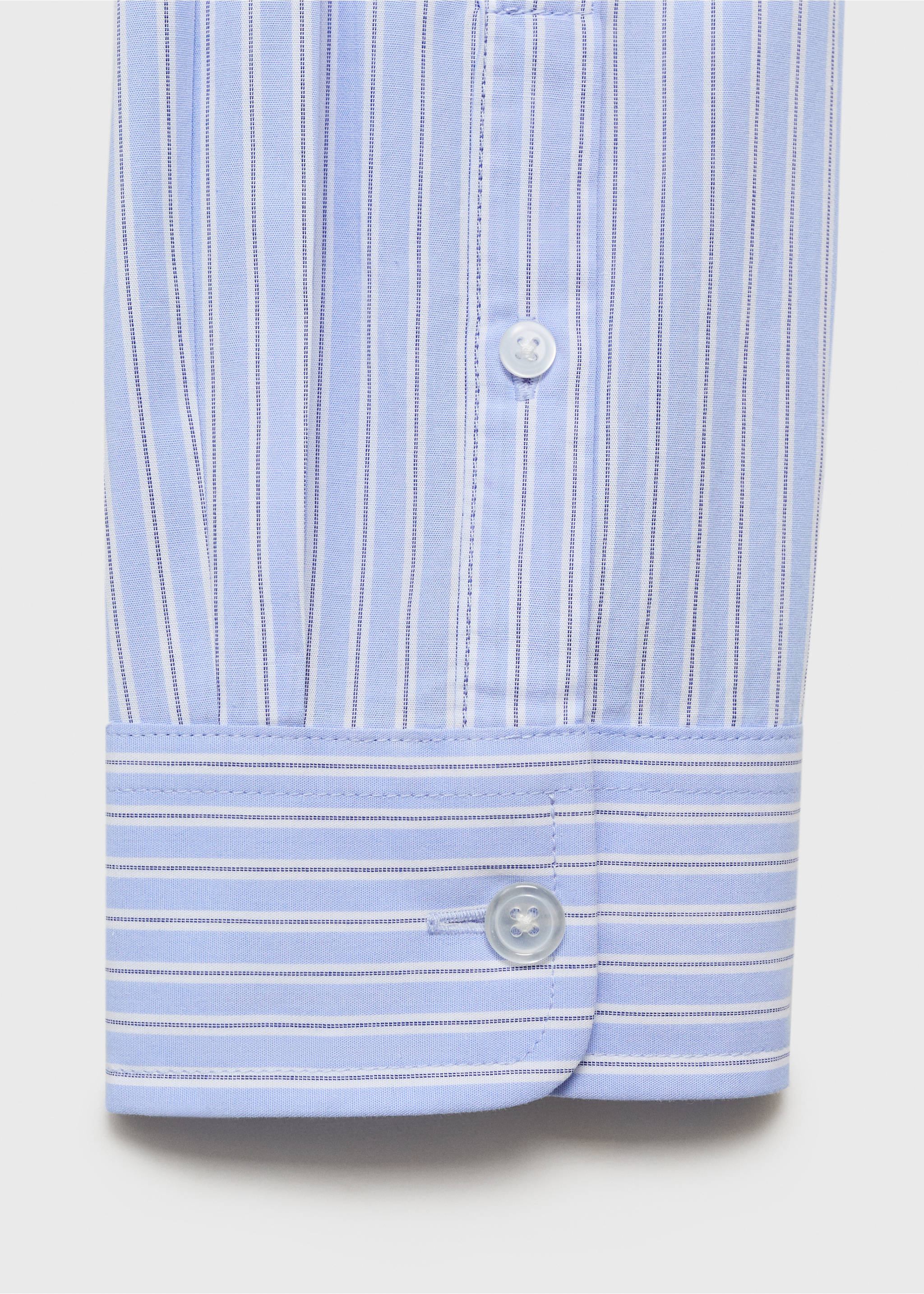 Chemise à rayures 100% coton coupe régulière - Détail de l'article 0, Bleu ciel. Ref: 87015942-00.