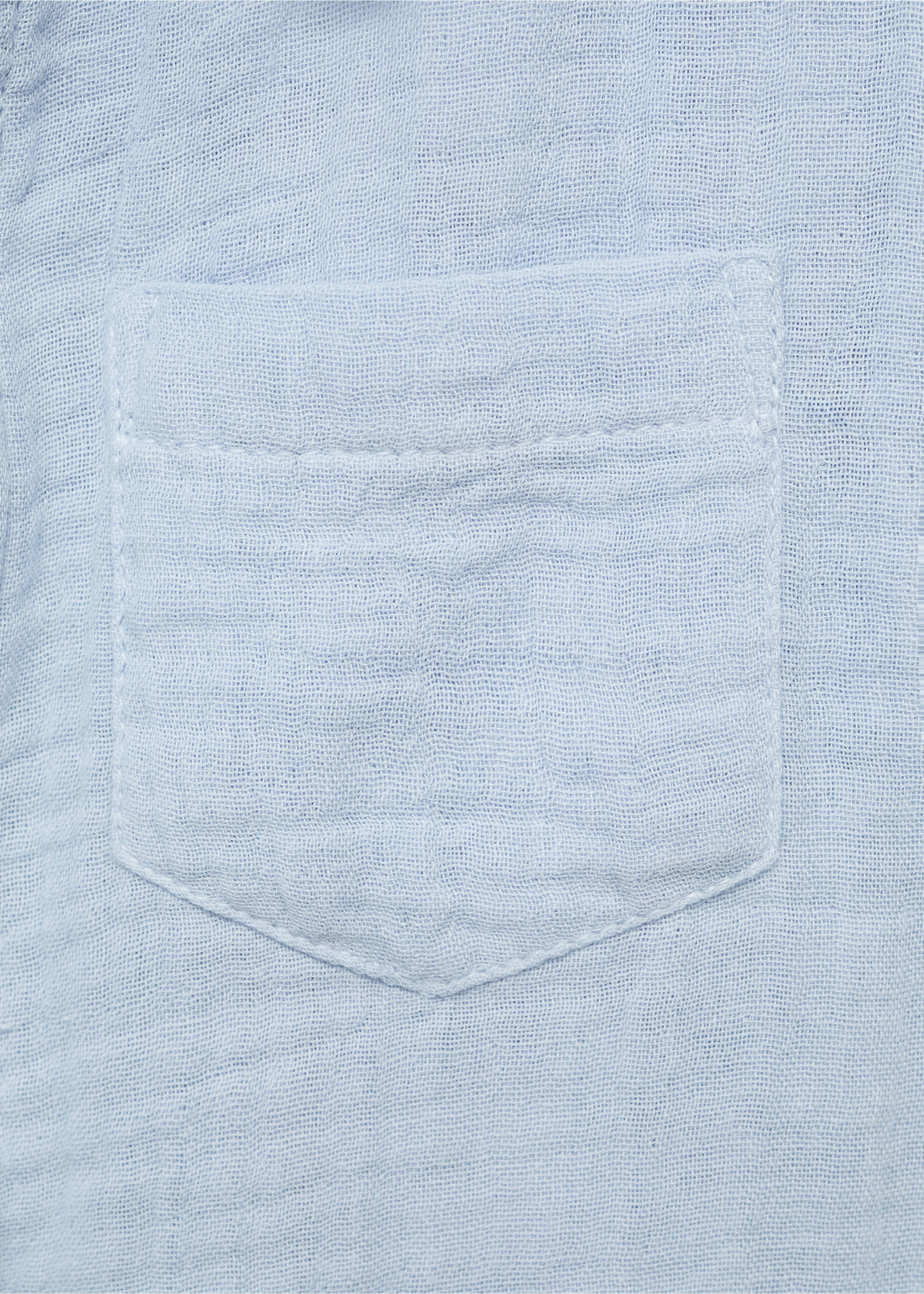 Hemd aus Crinkle-Baumwolle - Detail des Artikels 0, Blau. Ref: 87015944-00.