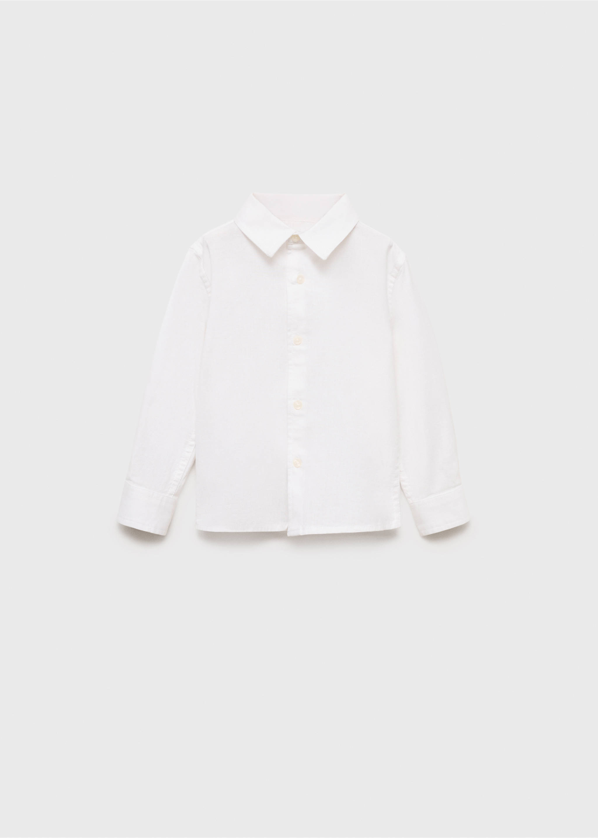 Πουκάμισο βαμβάκι και λινό - Προϊόν χωρίς μοντέλο, Υπόλευκο. Ref: 87015945-00.