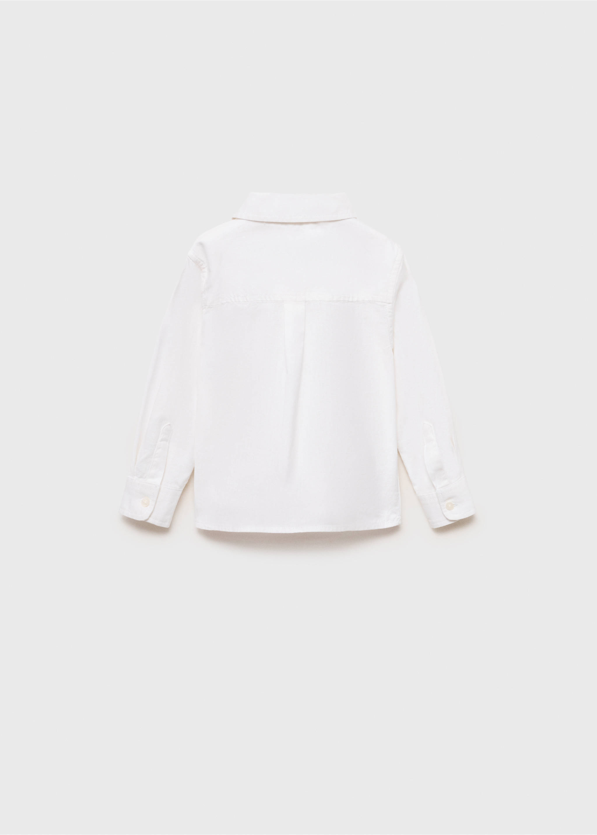 Πουκάμισο βαμβάκι και λινό - Πίσω όψη προϊόντος, Υπόλευκο. Ref: 87015945-00.