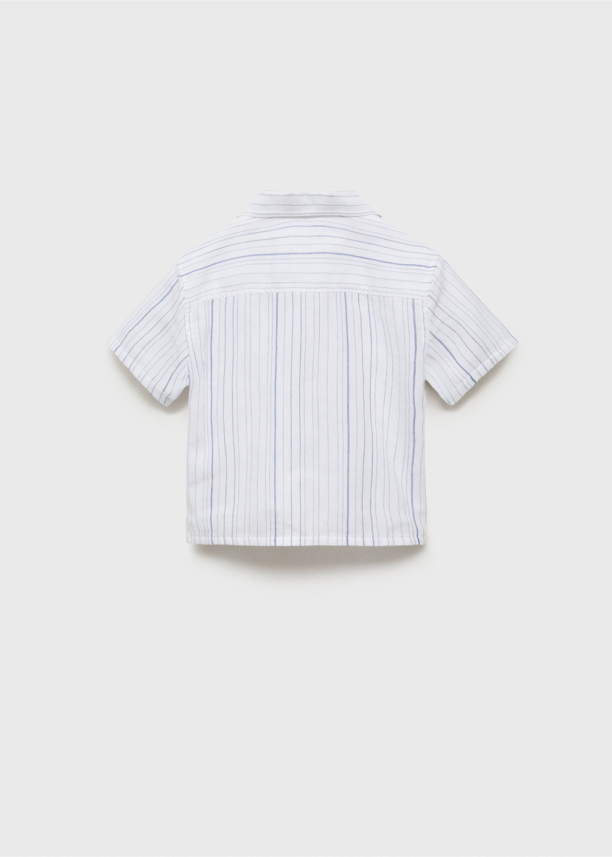 Striped cotton shirt - Reverse of the article, White. Ref: 87015947-00.