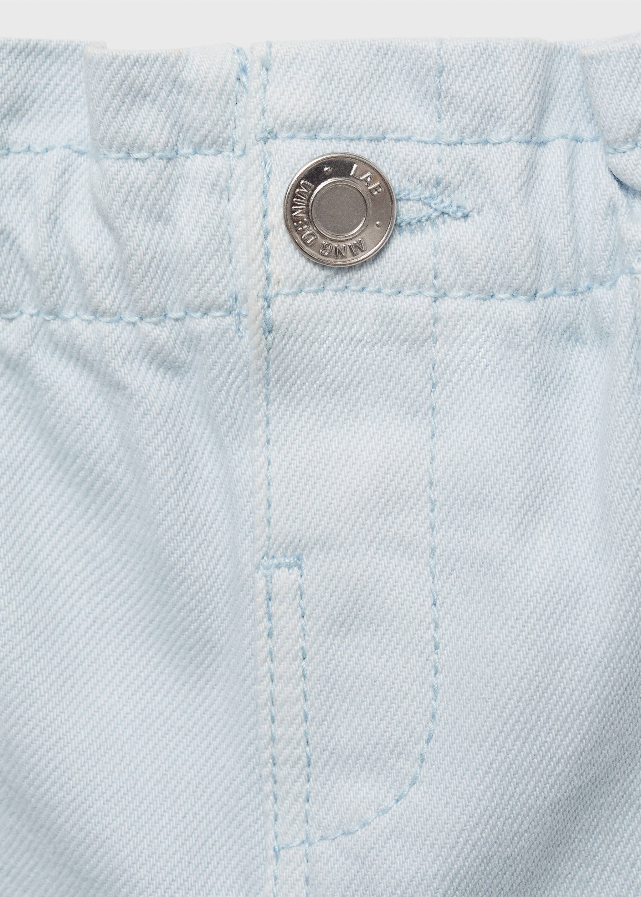 Denim paperbag shorts - Details of the article 8, Sky Blue. Ref: 87015948-00.