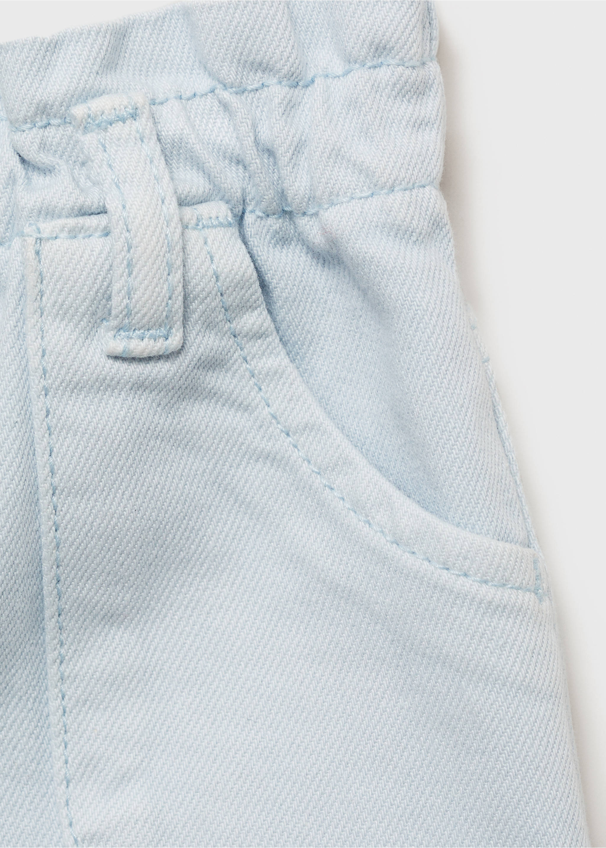 Denim paperbag shorts - Details of the article 0, Sky Blue. Ref: 87015948-00.