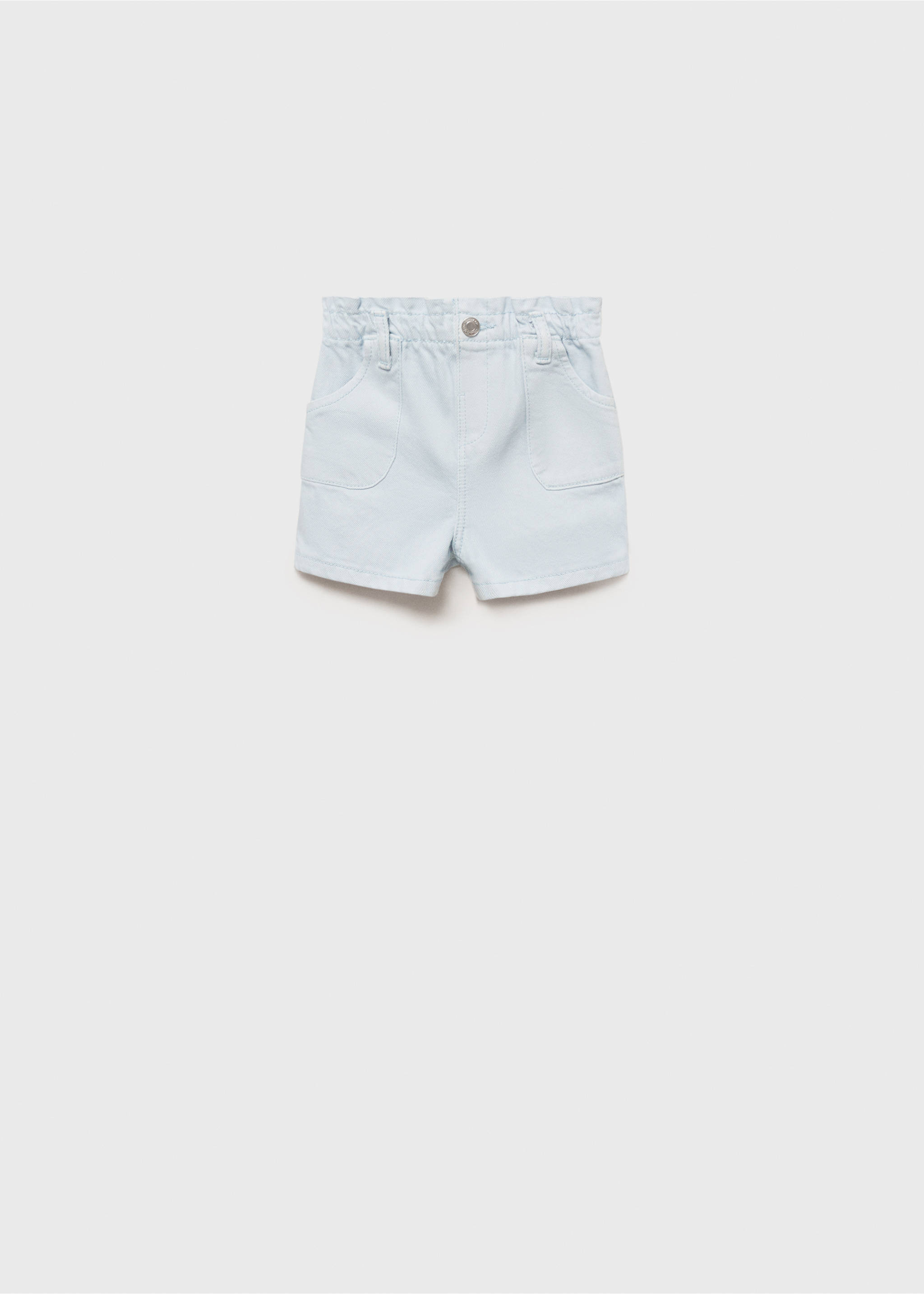 Denim paperbag shorts - Article without model, Sky Blue. Ref: 87015948-00.